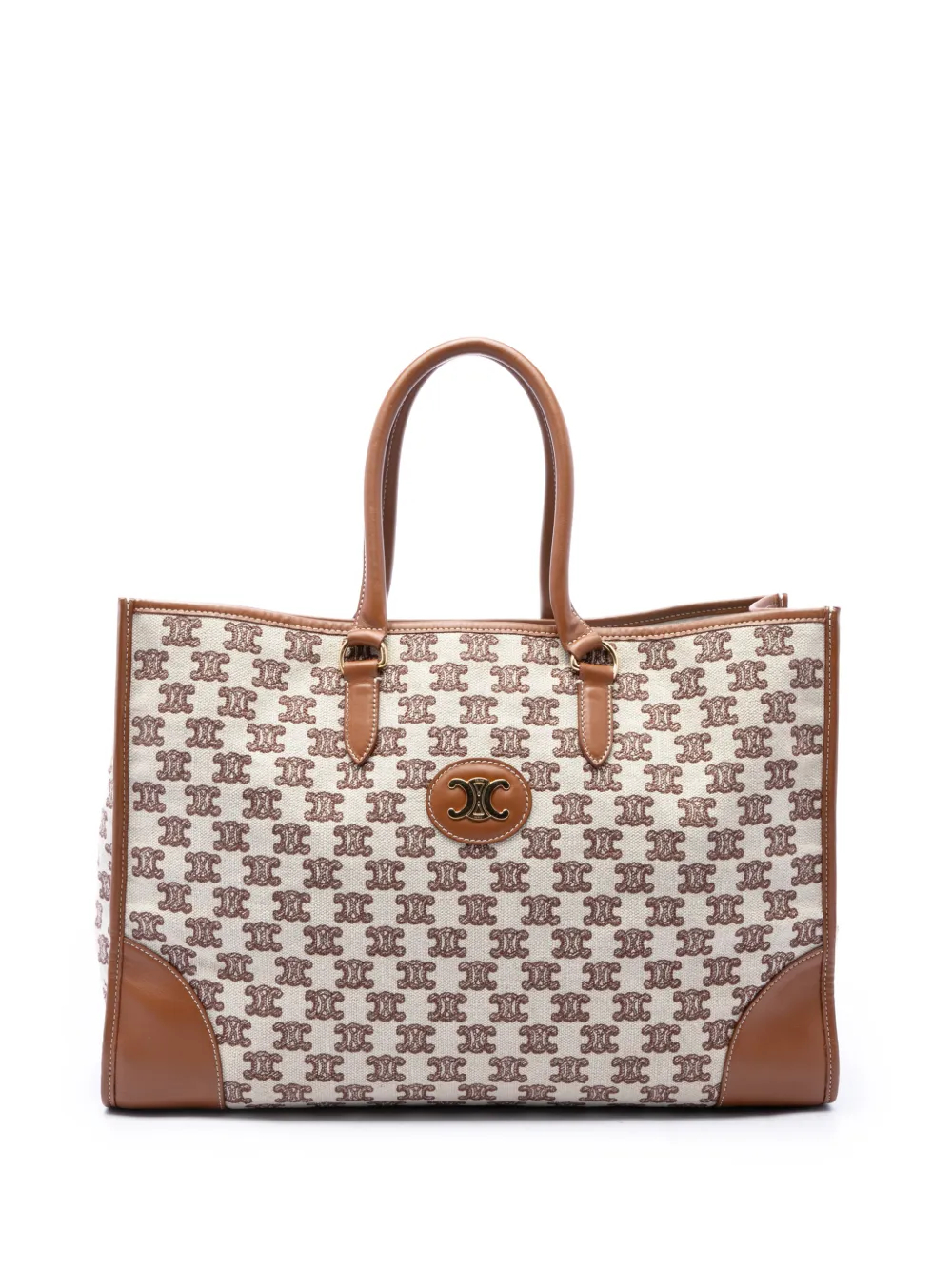 Celine Pre-Owned 2020 Triomphe Embroidered Canvas Horizontal Cabas tote bag - Nude