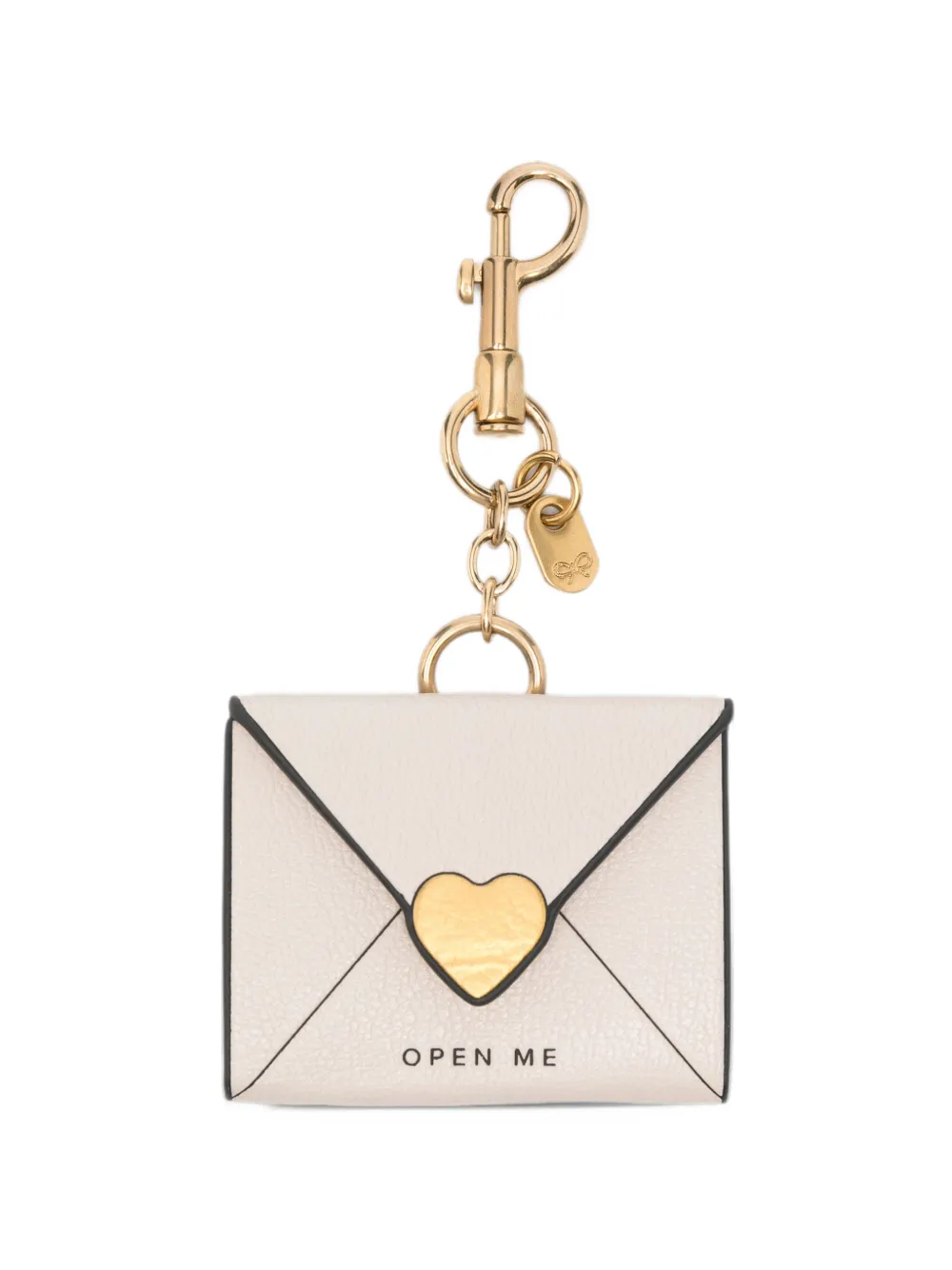 Anya Hindmarch Tassenbedel in envelopvorm met hartmotief Beige