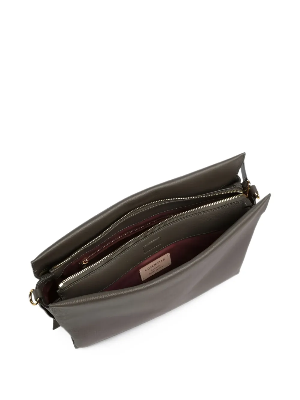 Coccinelle medium Boheme braided-handle leather shoulder bag Grijs