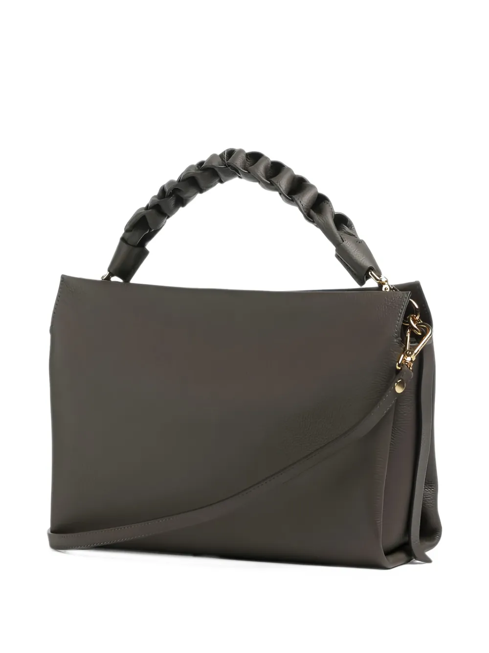 Coccinelle medium Boheme braided-handle leather shoulder bag Grijs