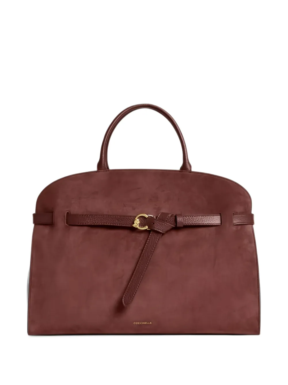 Coccinelle Sabine large buckle-detail suede tote bag Rood