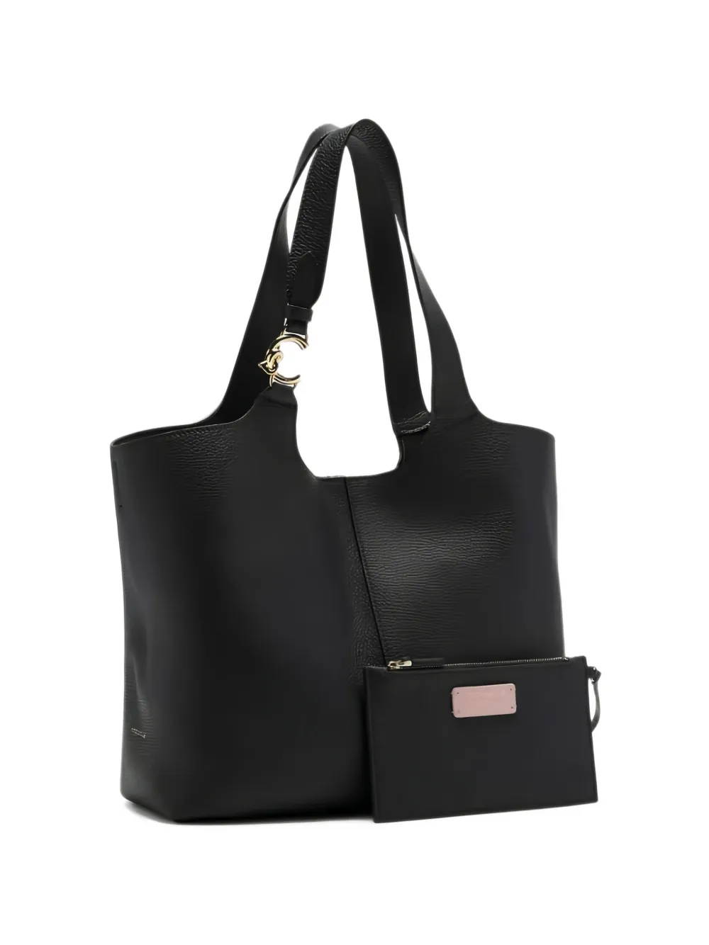 Coccinelle C-Easy large grainy leather shoulder bag - Nero