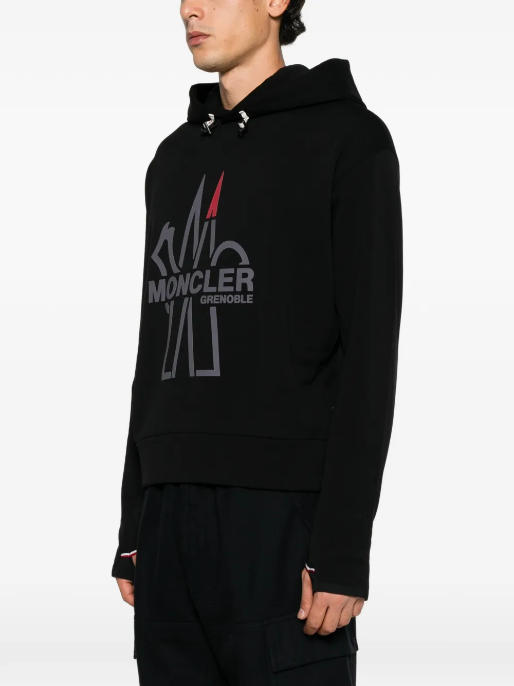 Moncler Grenoble logo-print hoodie Zwart
