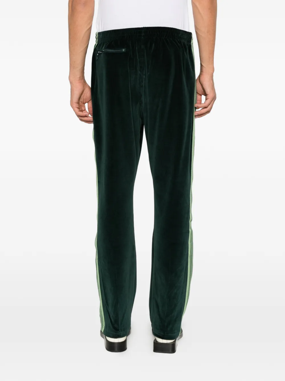 Needles velvet side-stripe track pants Groen