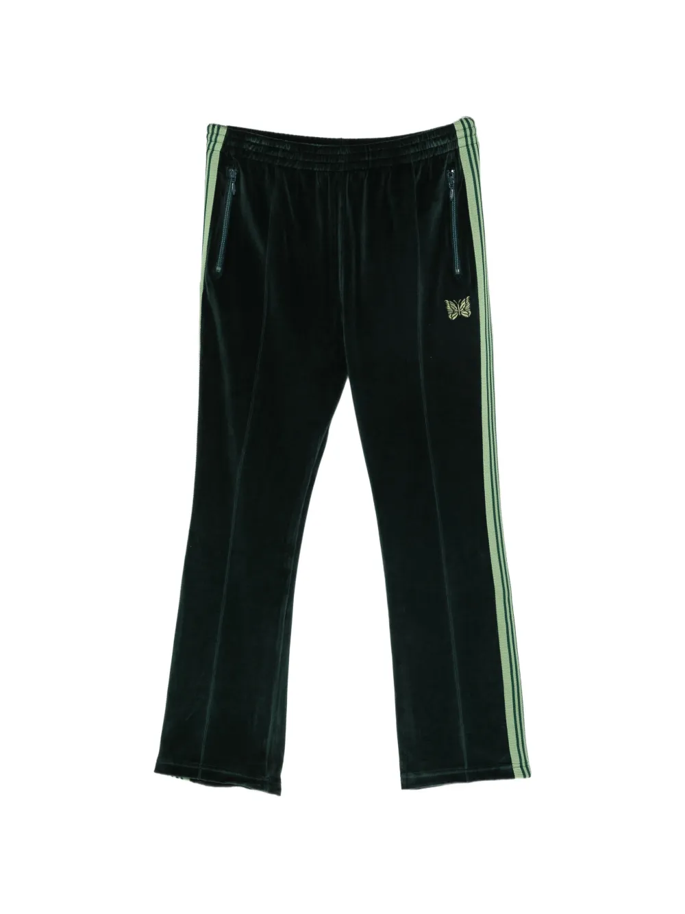 Needles velvet side-stripe track pants - Verde