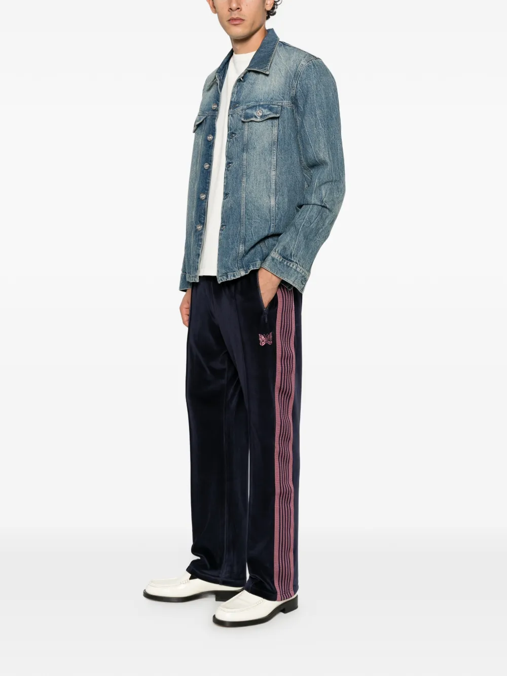 Needles logo-detail track pants Blauw
