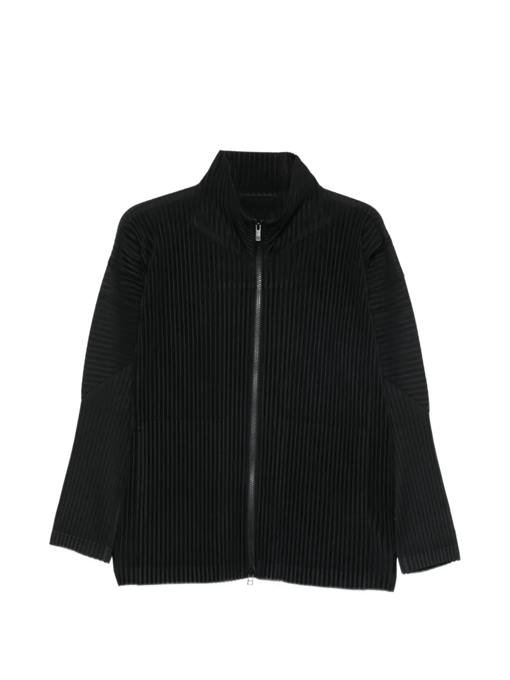 Homme Plissé Issey Miyake pleated zip-up shirt Zwart