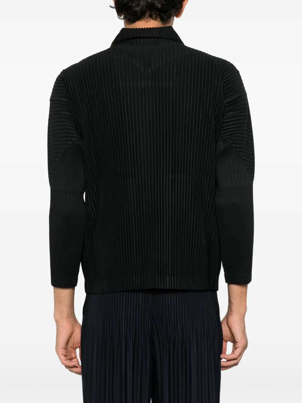 Homme Plissé Issey Miyake pleated zip-up shirt Zwart