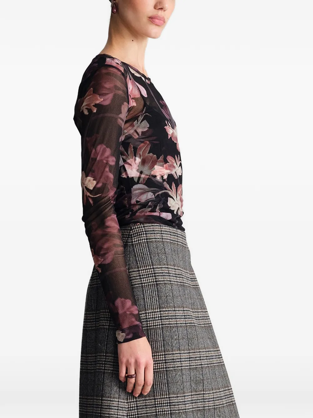 Cara Rafa floral-print blouse Zwart