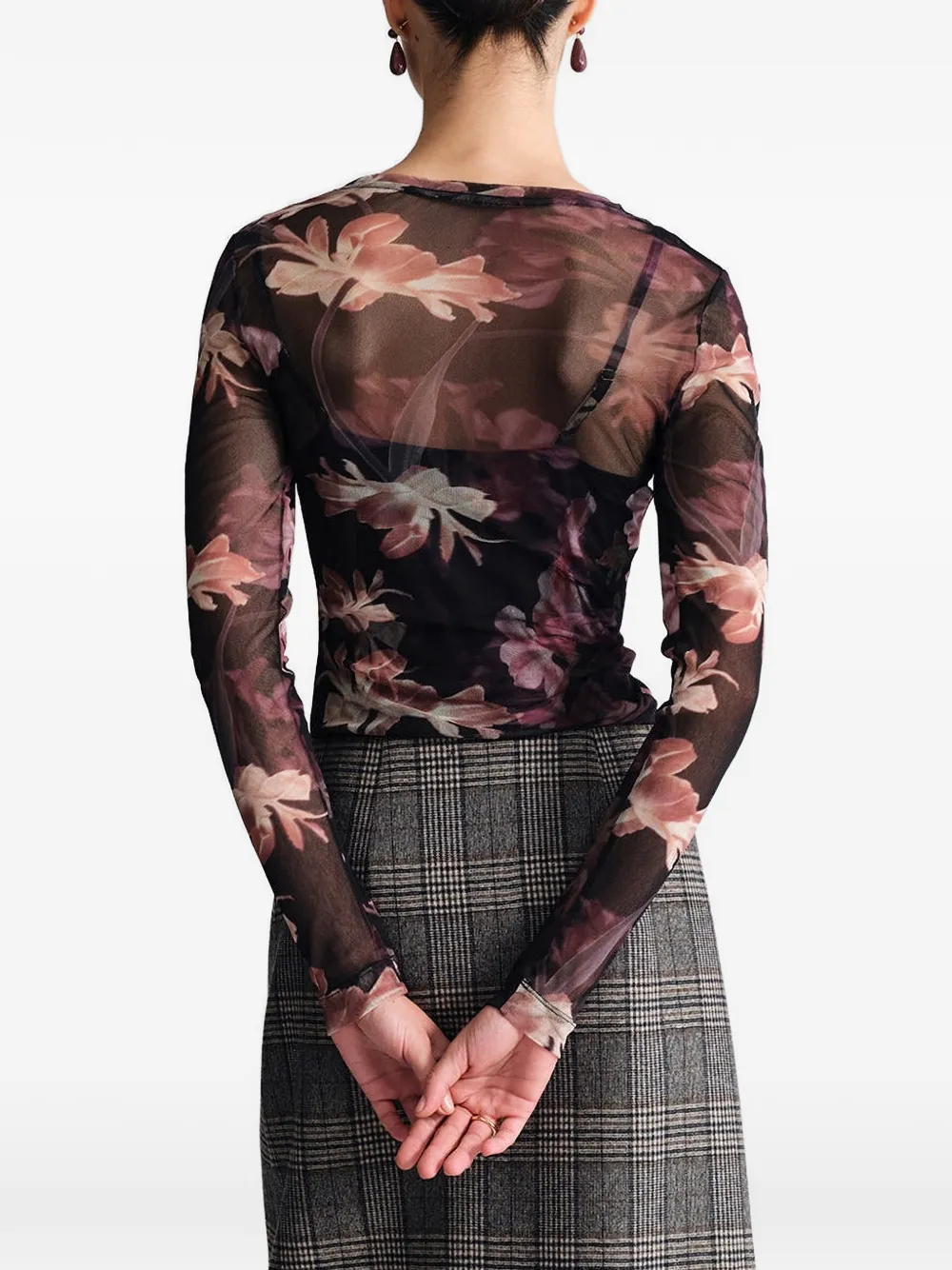 Cara Rafa floral-print blouse Zwart