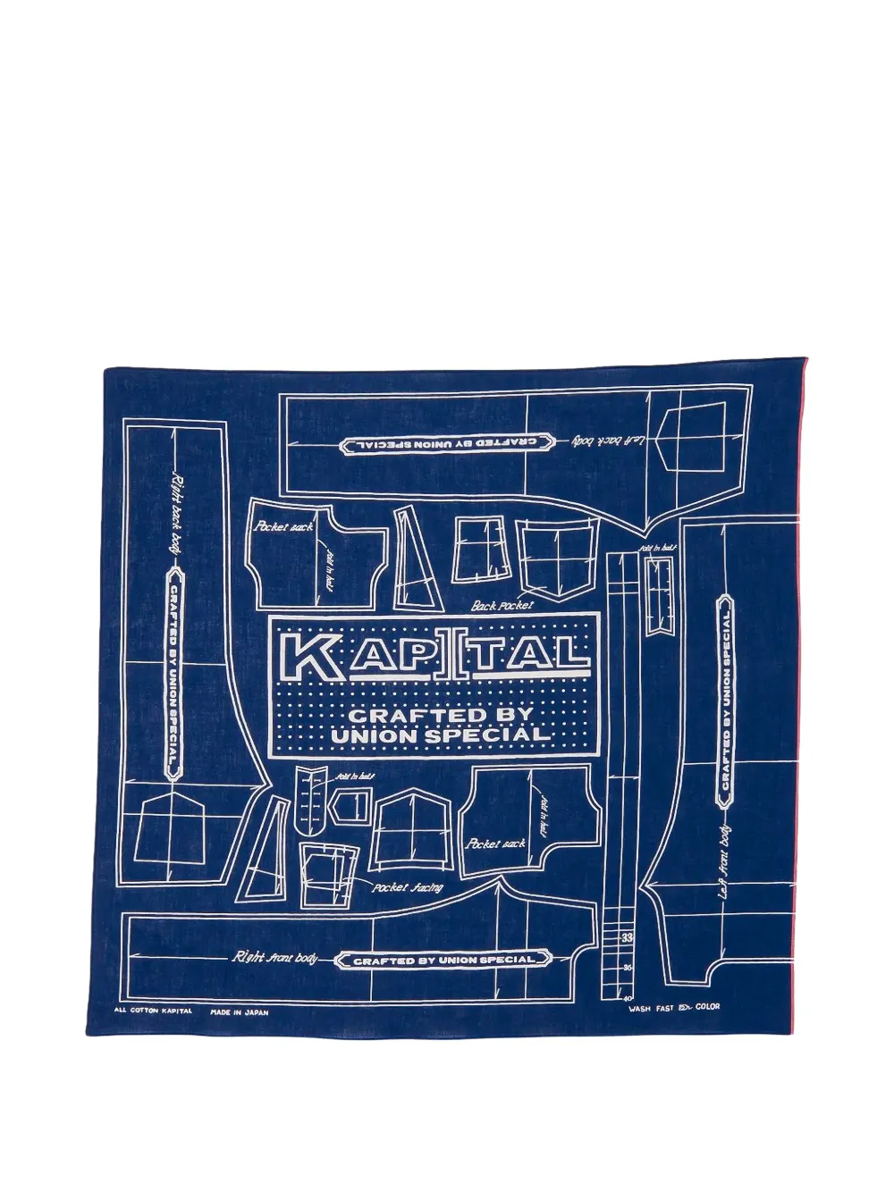 KAPITAL Fastcolor Selvedge bandana - Blu