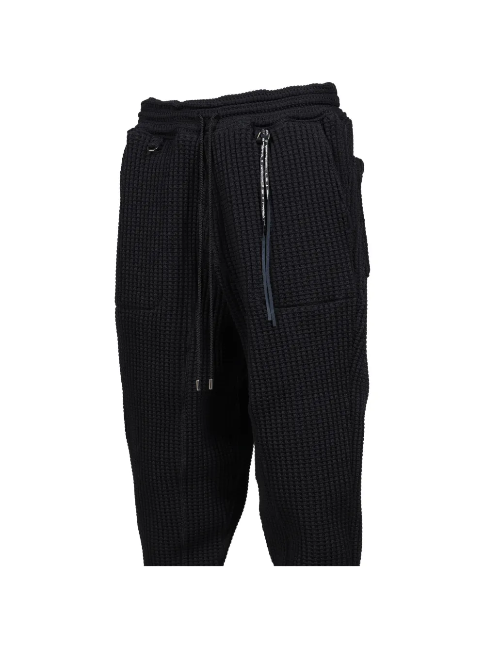 Mastermind Japan waffle-knit logo-detail trousers Zwart