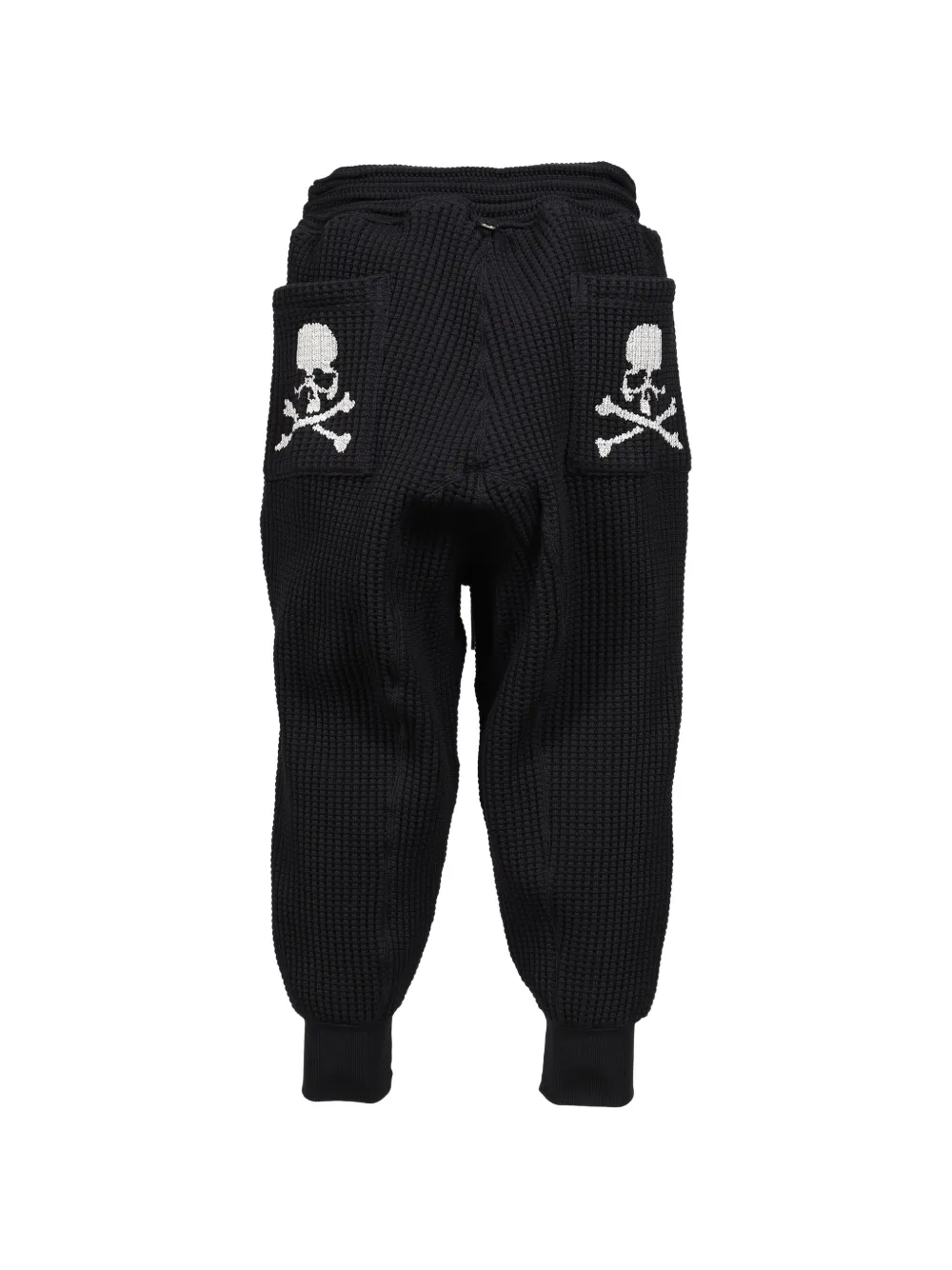 Mastermind Japan waffle-knit logo-detail trousers Zwart