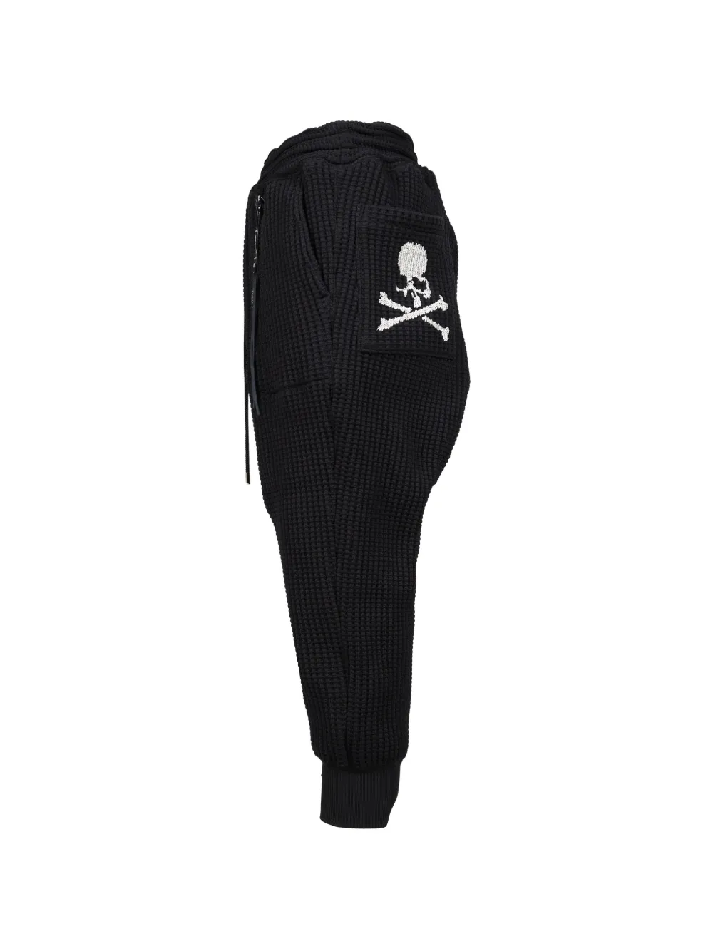Mastermind Japan waffle-knit logo-detail trousers - Nero