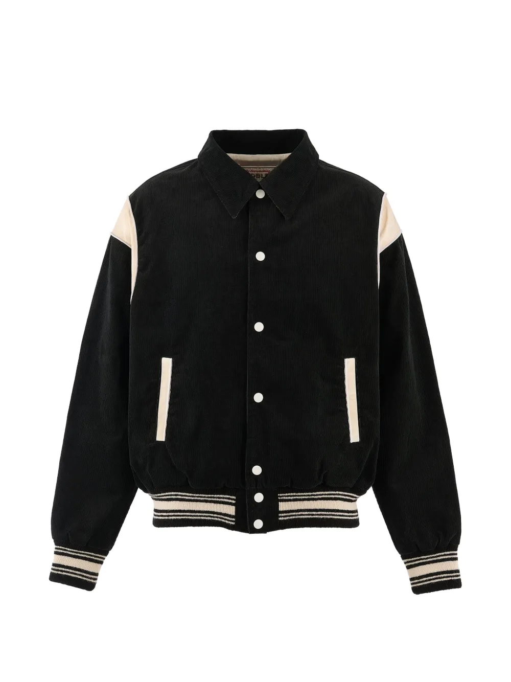 SAINT MXXXXXX corduroy panelled bomber jacket Zwart