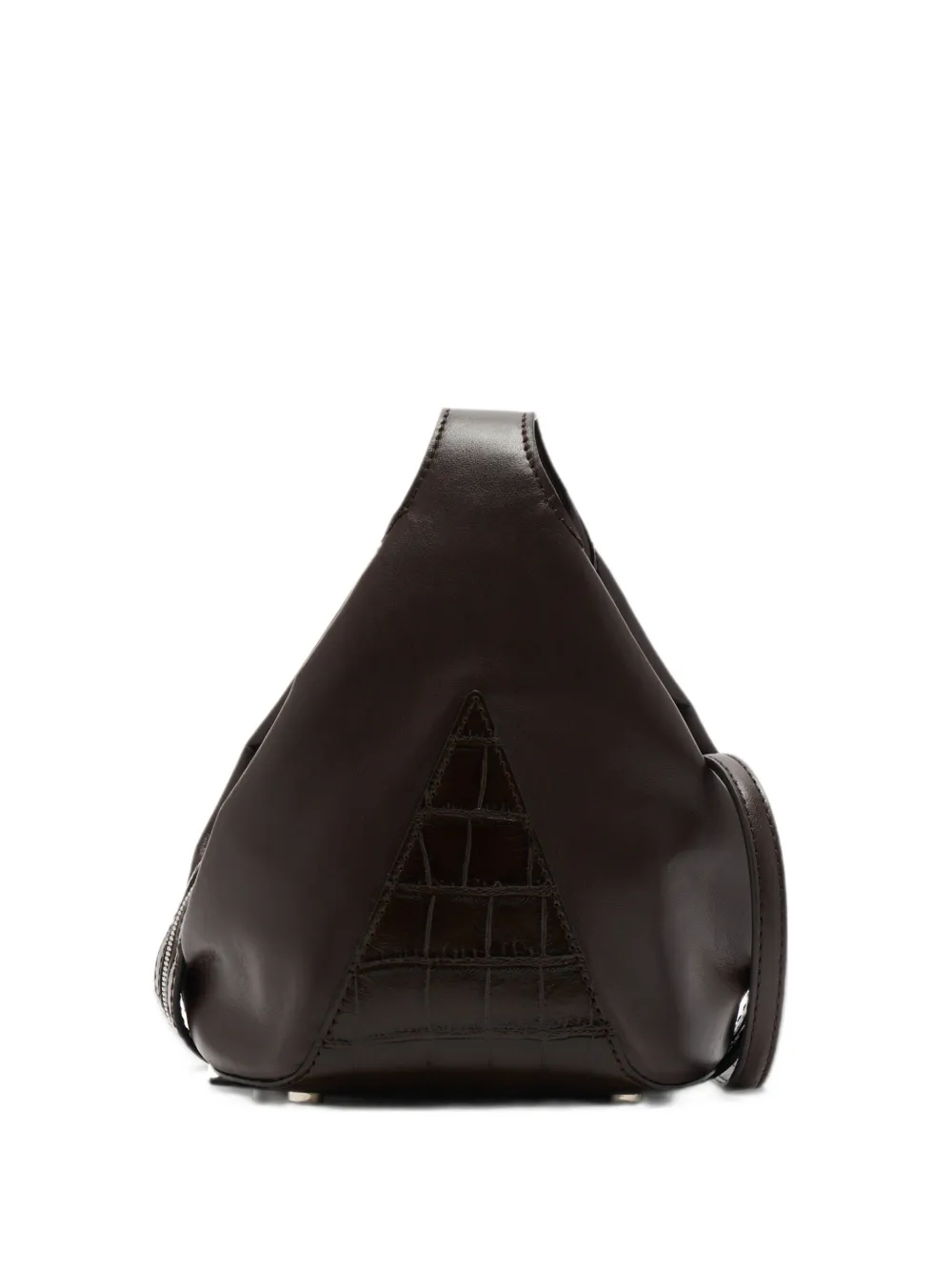 Stella McCartney crocodile-effect bucket bag - Marrone