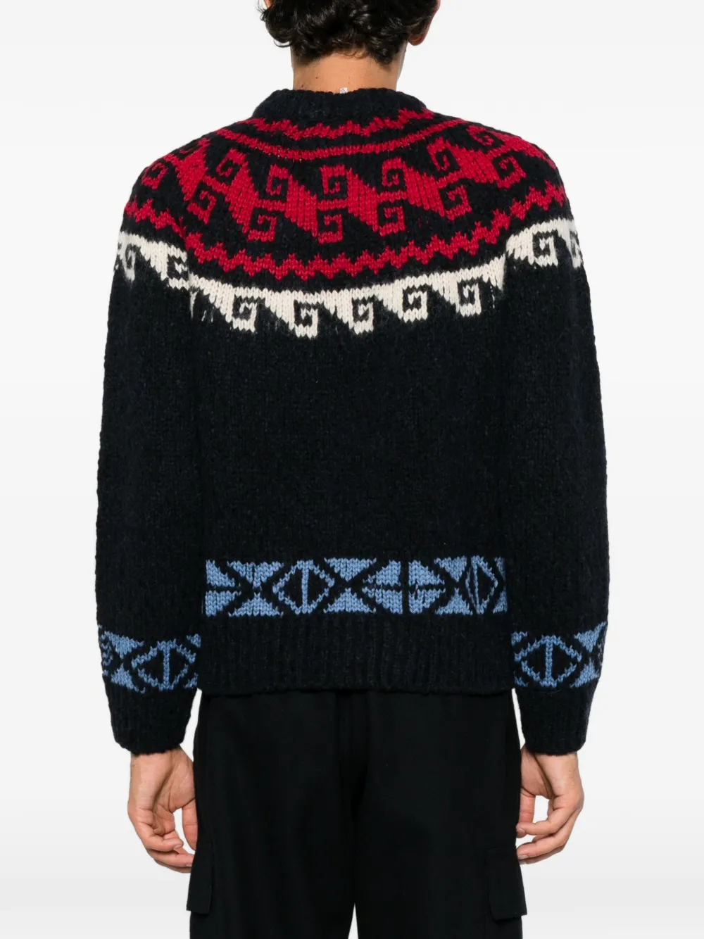 Moncler Grenoble Fair Isle-knit sweater Blauw