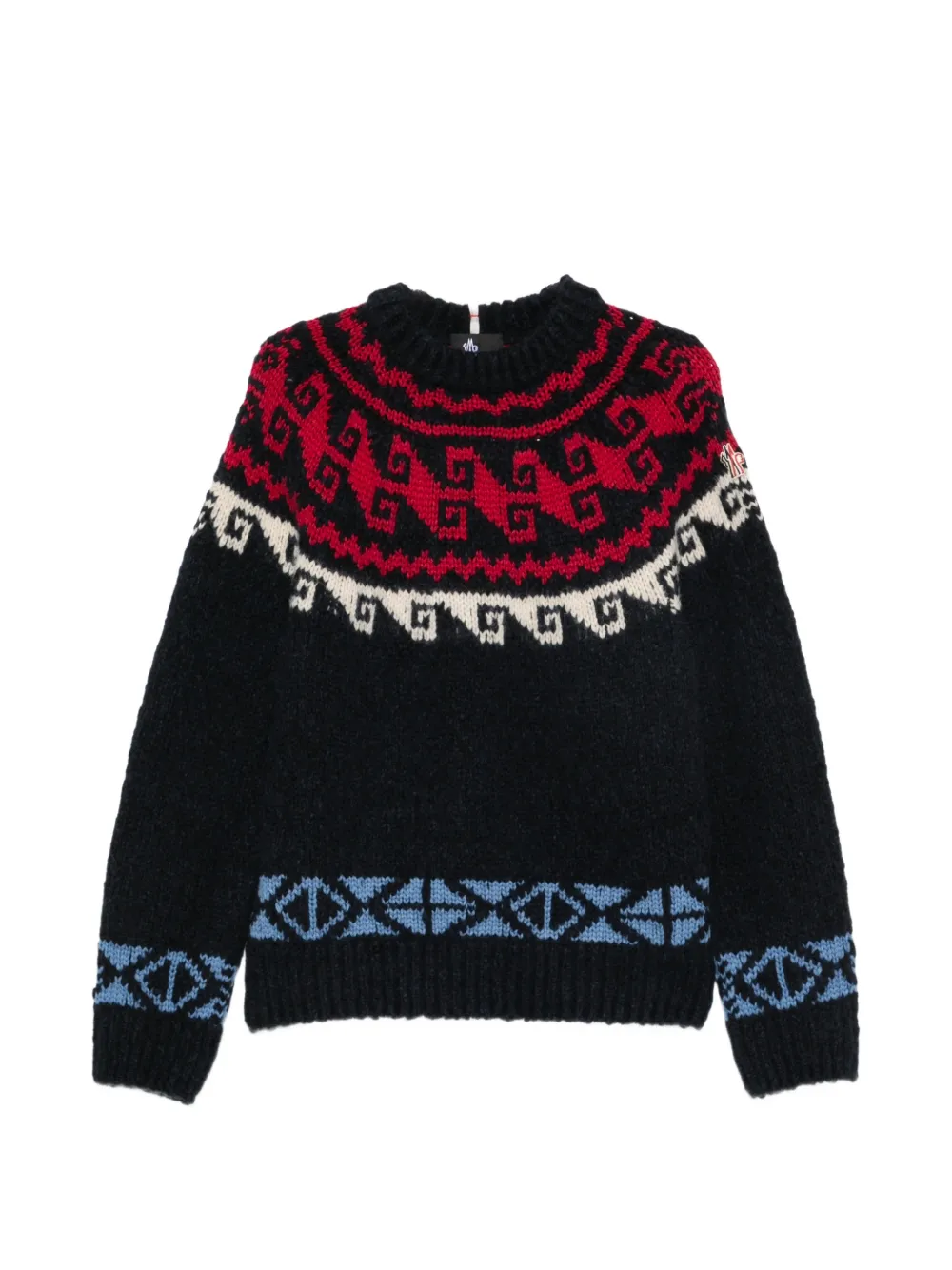 Moncler Grenoble Fair Isle-knit sweater Blauw
