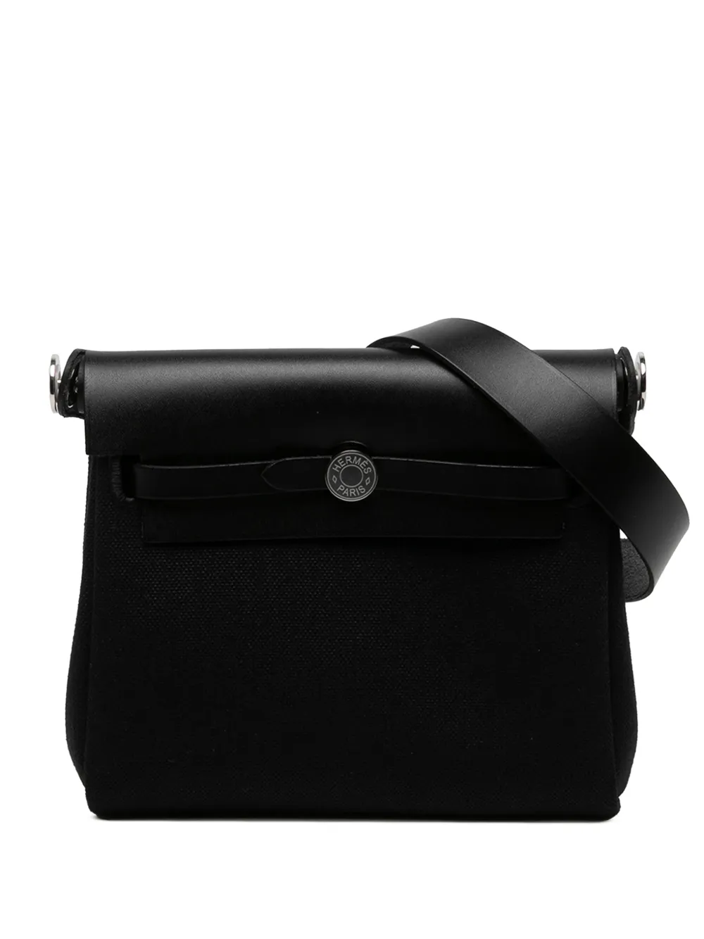 Hermès Pre-Owned 1951-2010 Military Toile and Vache Hunter Herbag Zip 20 crossbody bag - Schwarz