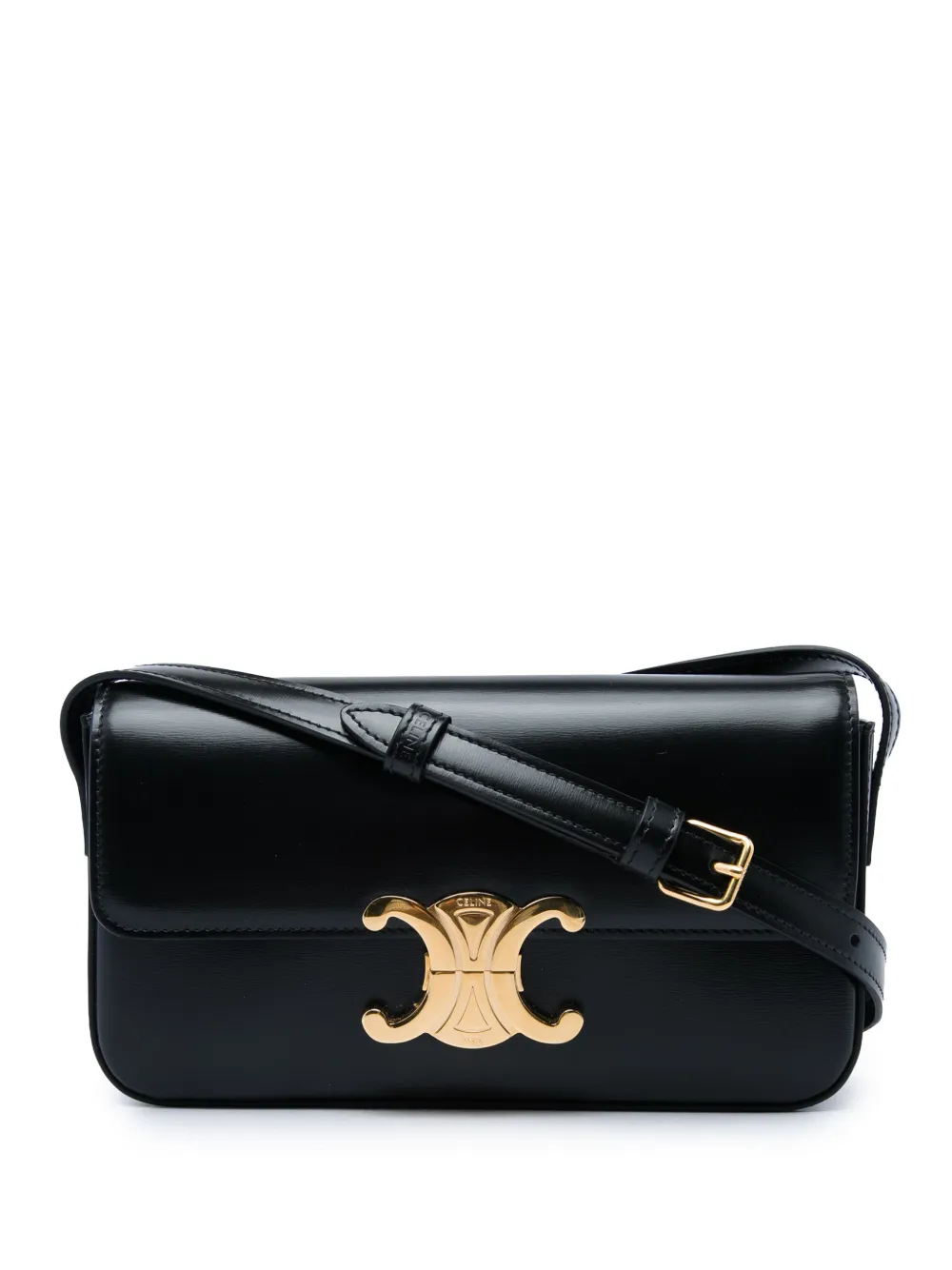 Celine Pre-Owned 2022 Shiny Calfskin Triomphe Claude shoulder bag - Schwarz