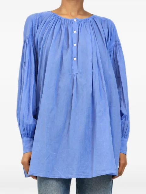 Arts & Science gathered front-button blouse