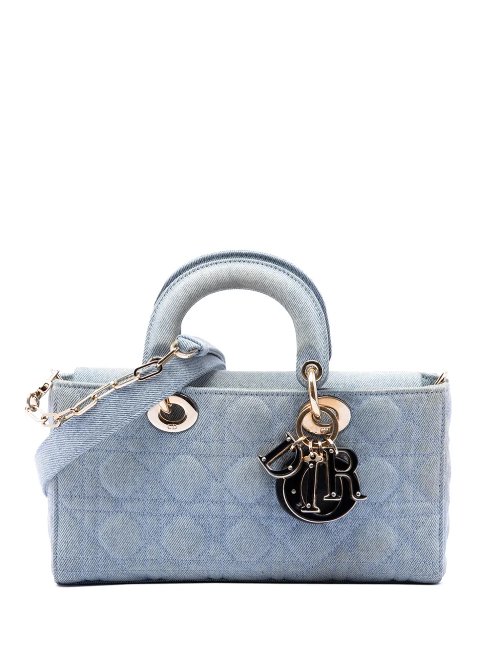 Christian Dior Pre-Owned 2022 Medium Denim Cannage Lady D Joy satchel - Blu