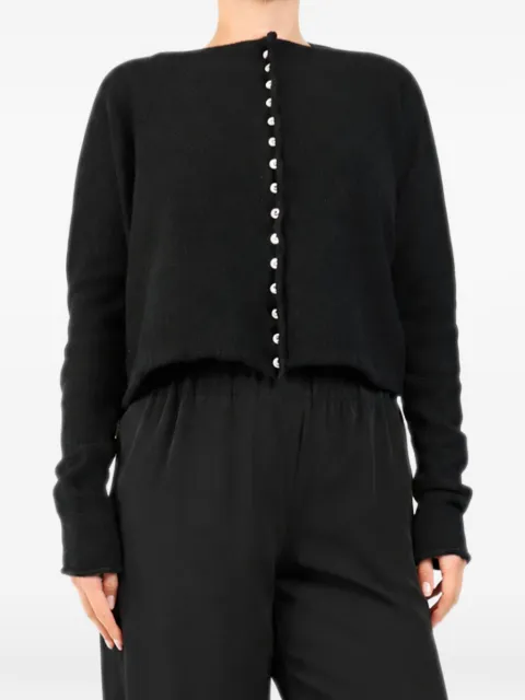 Egg cropped button-up cardigan