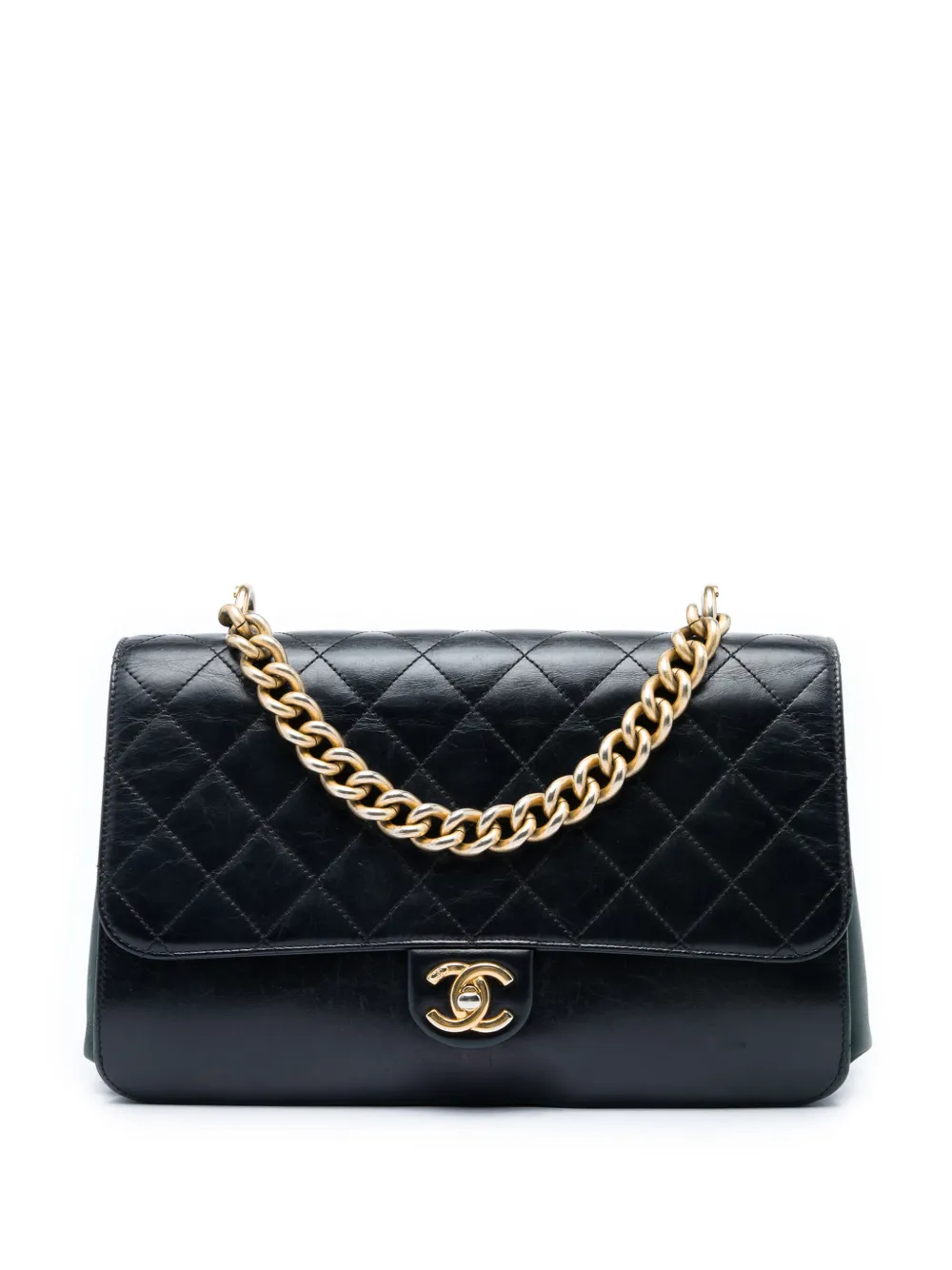 CHANEL Pre-Owned 2017-2018 Paris Cosmopolite Medium Quilted Calfskin Straight Lined Flap satchel - Schwarz