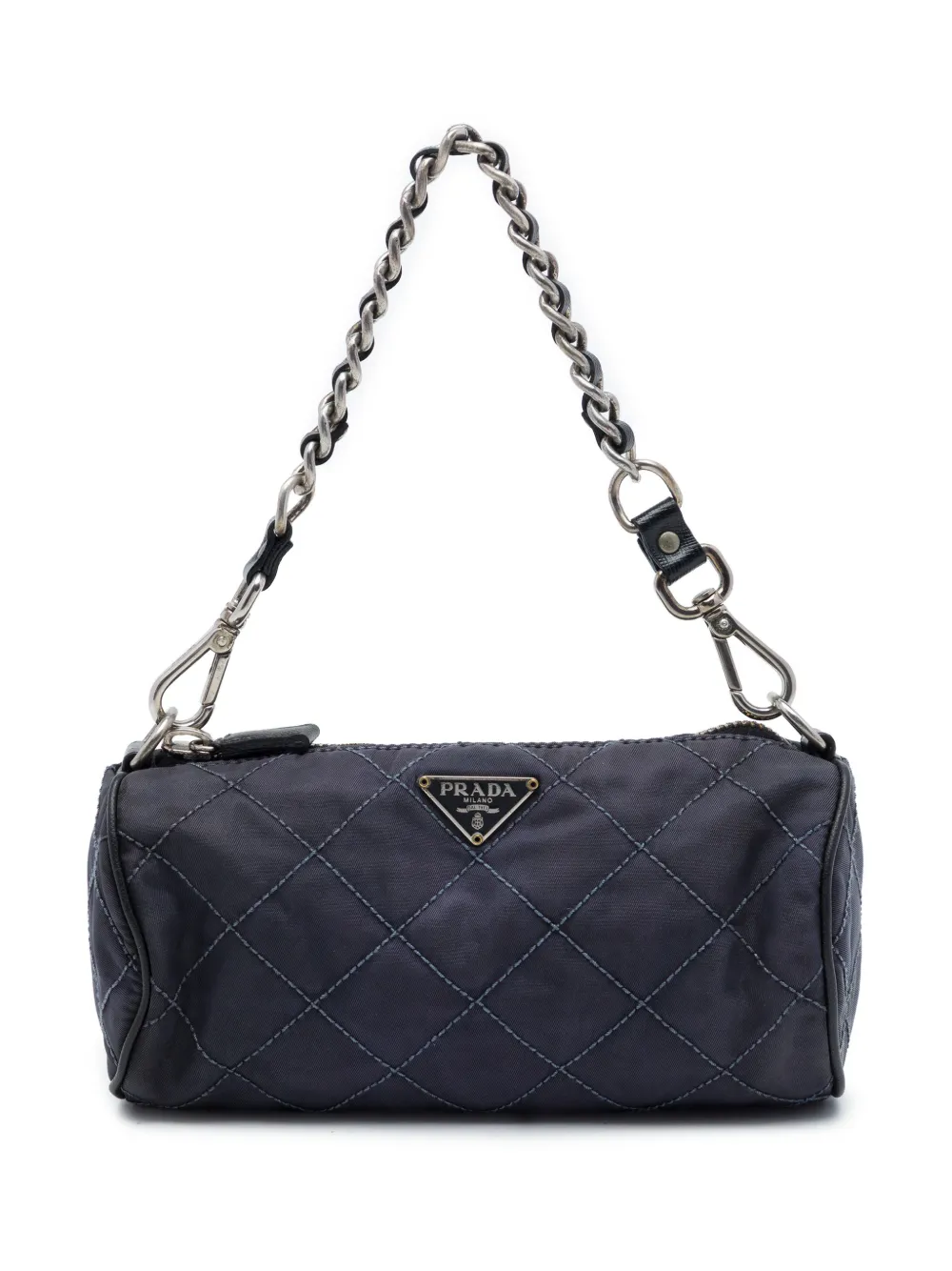 Prada Pre-Owned 2000-2013 Impuntu Tessuto Barrel Pochette shoulder bag - Blu