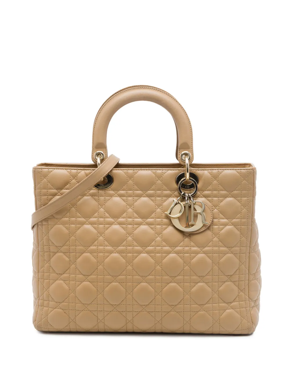 Christian Dior Pre-Owned 2010 Large Lambskin Cannage Lady Dior satchel - Toni neutri