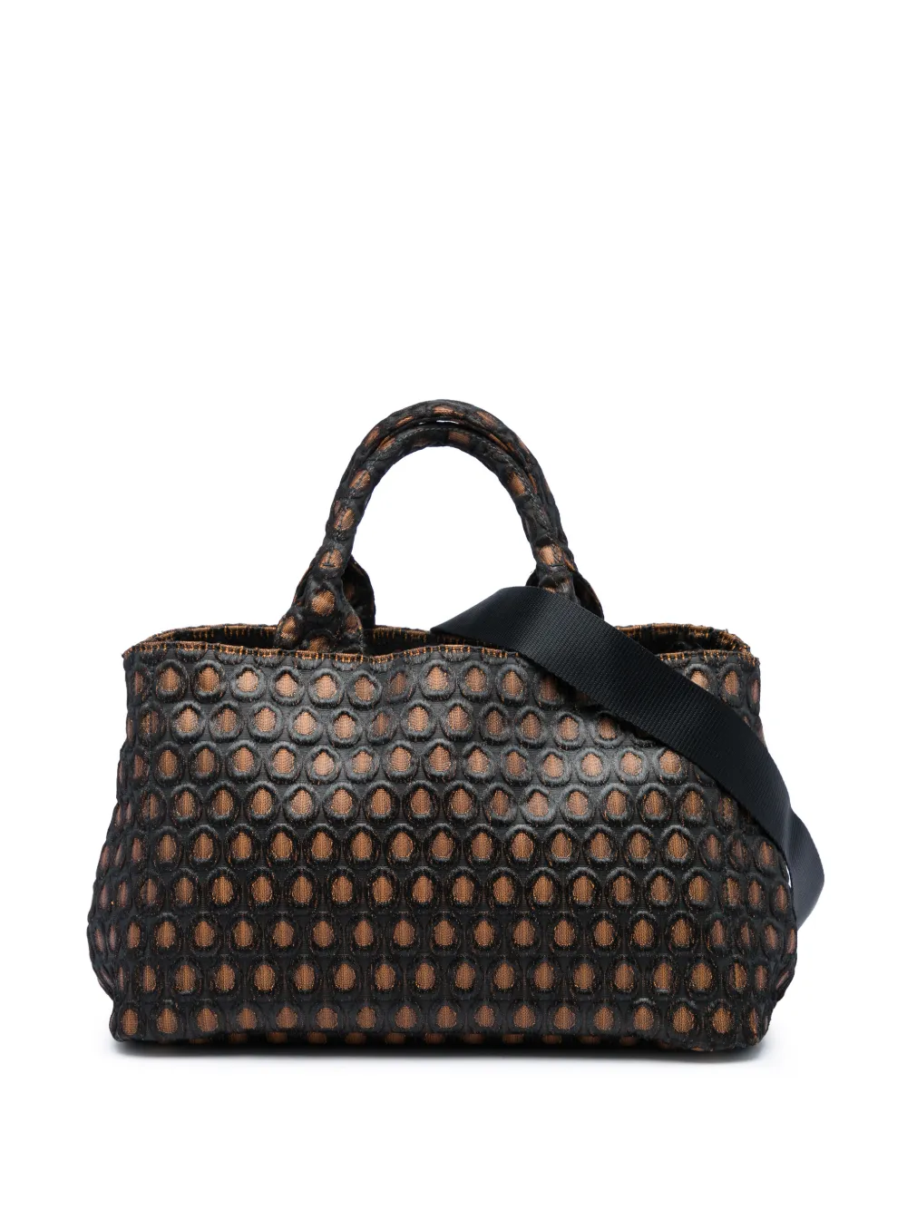 Prada Pre-Owned 2013-2026 Tessuto Broccato Canapa Tote satchel - Marrone