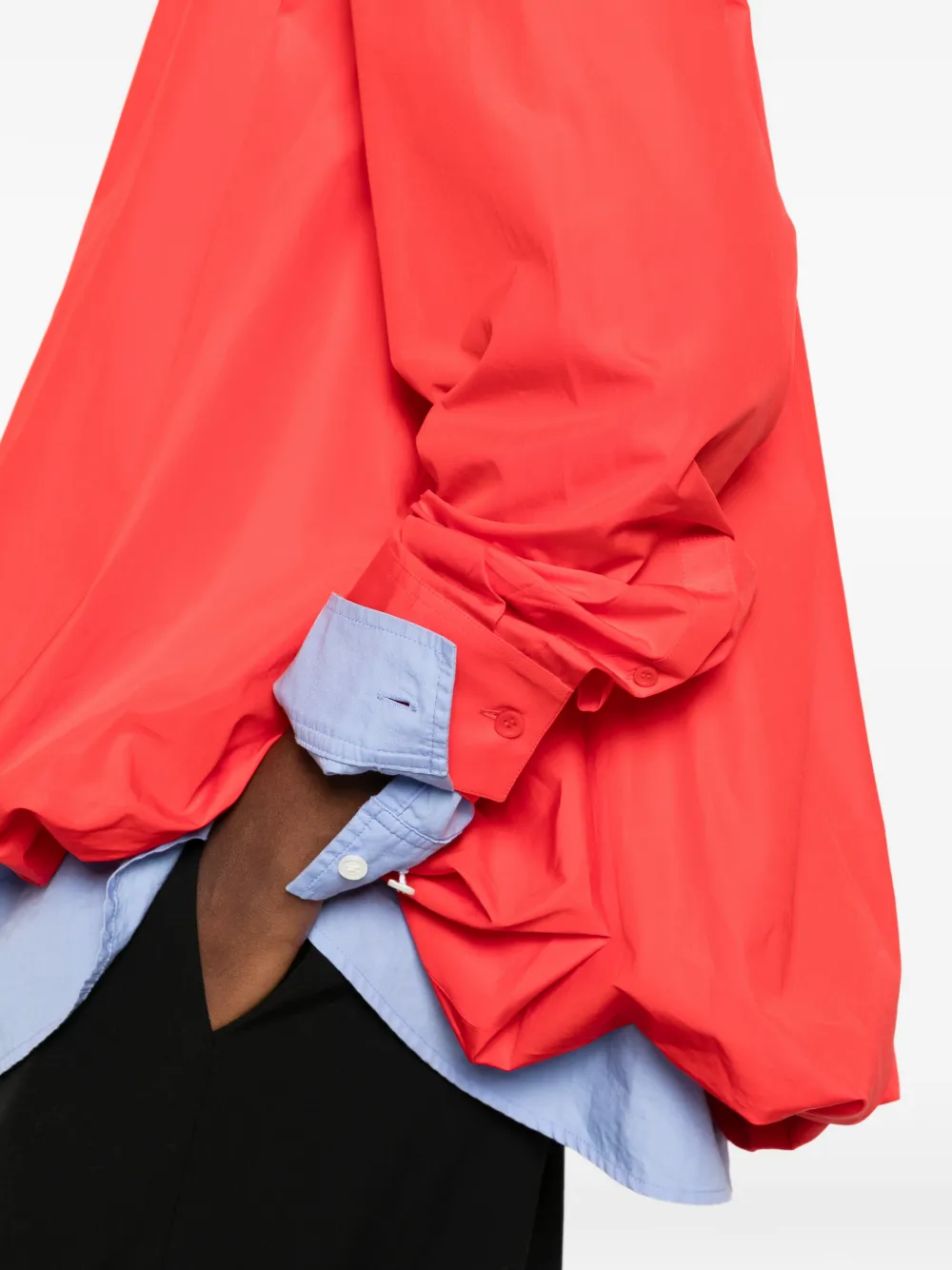 LOEWE bubble-hem long-sleeve shirt Rood