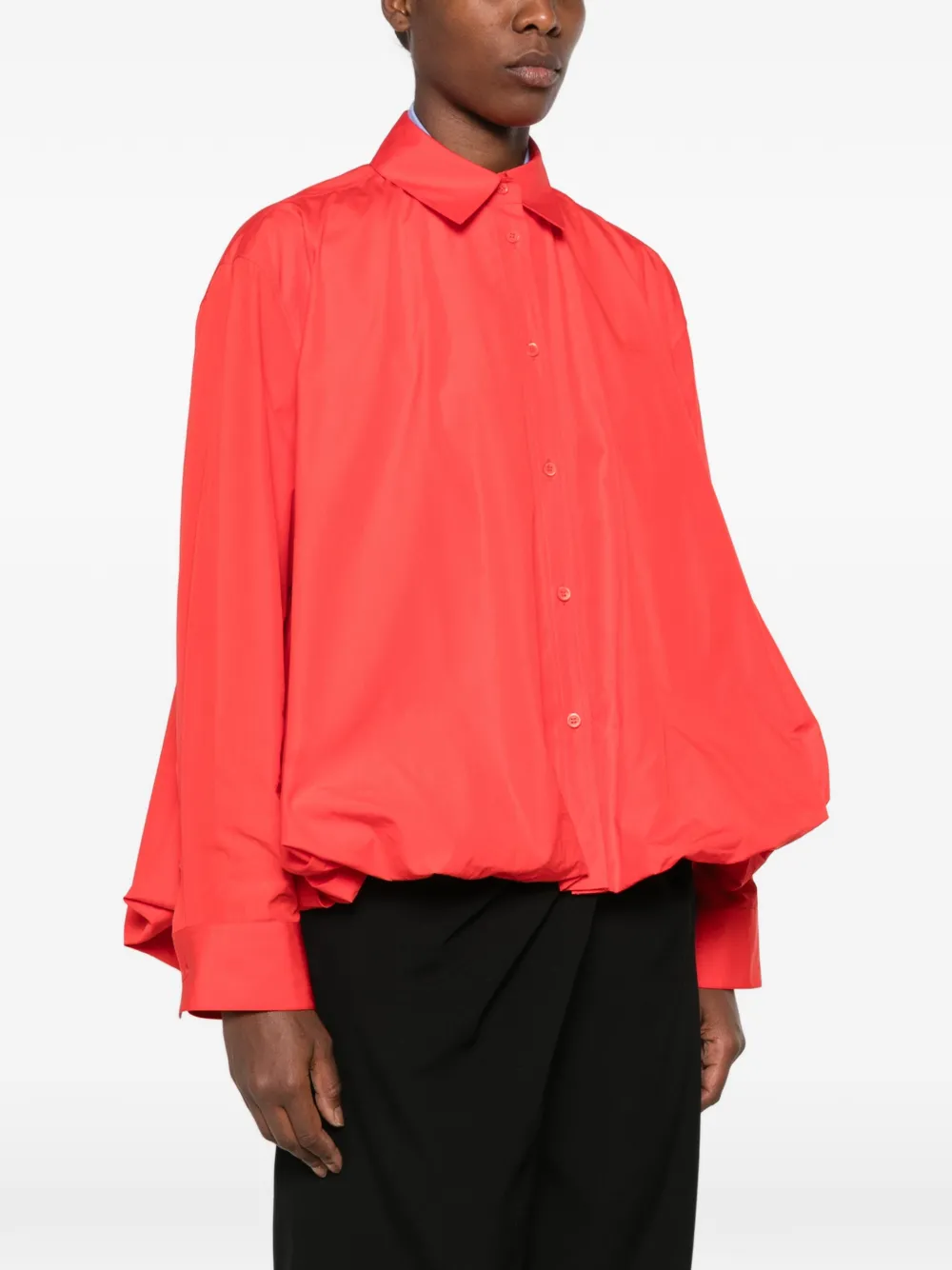 LOEWE bubble-hem long-sleeve shirt Rood