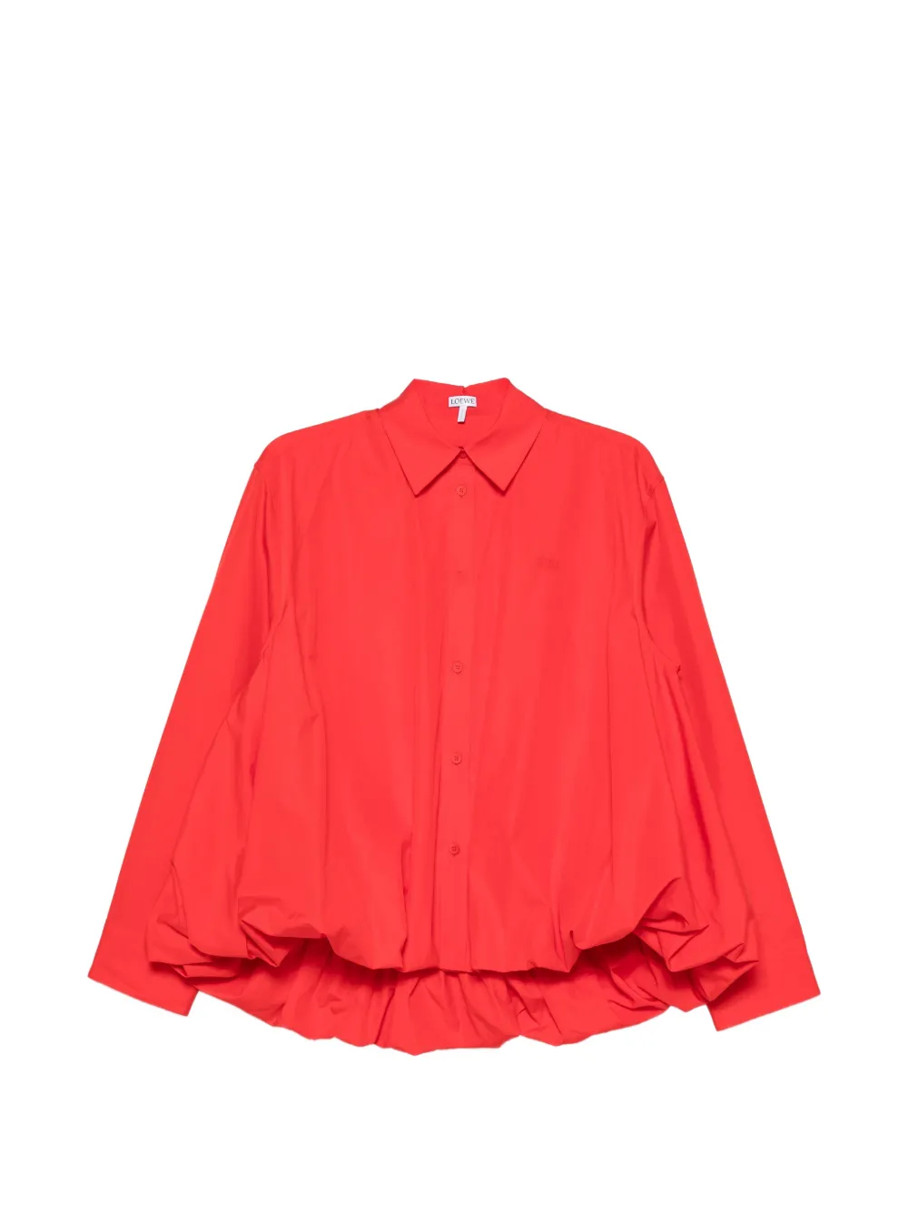 LOEWE bubble-hem long-sleeve shirt Rood
