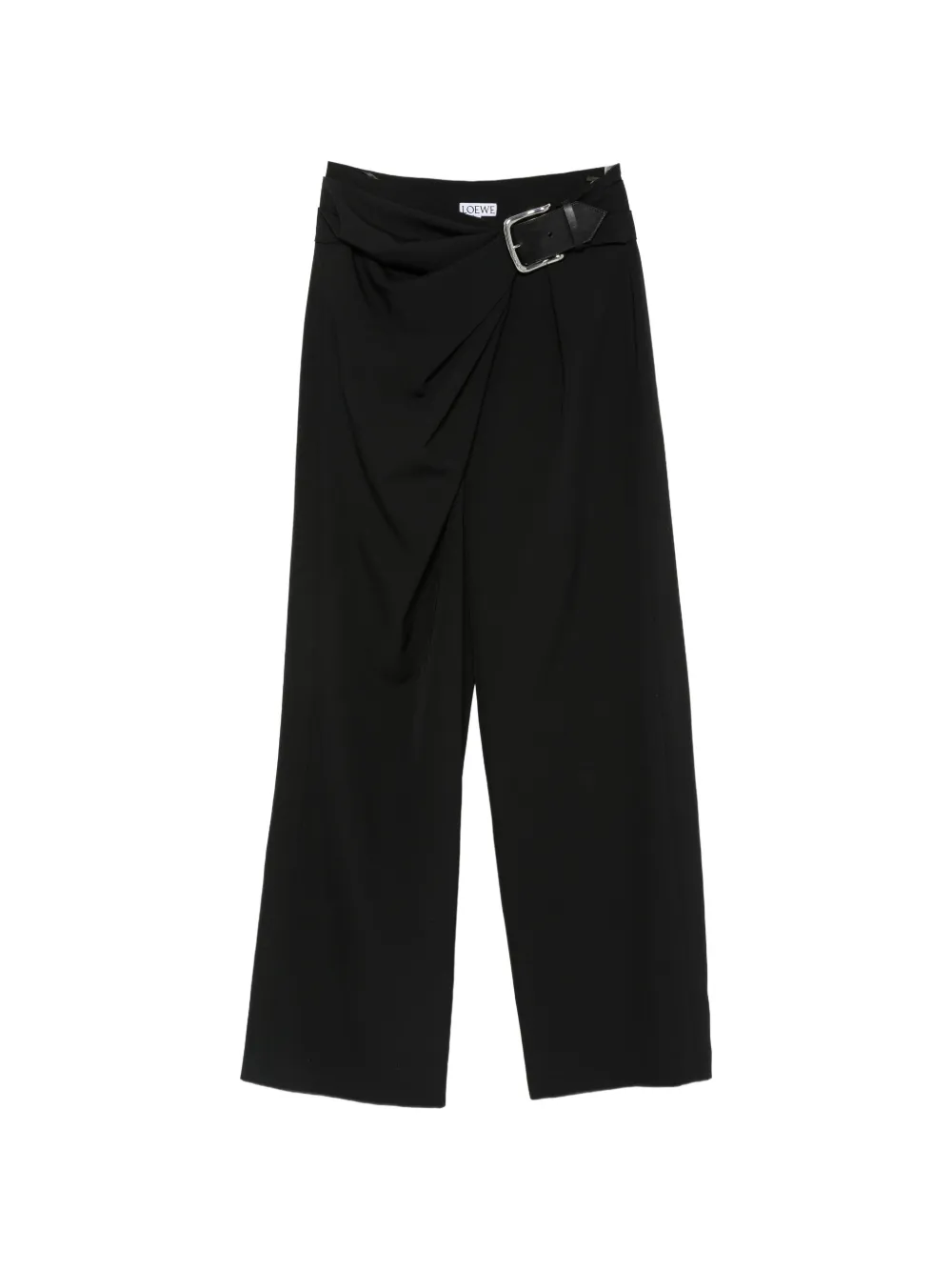 LOEWE pantalon drapé à taille ceinturée - Noir LOEWE pantalon drapé à taille ceinturée - Noir
