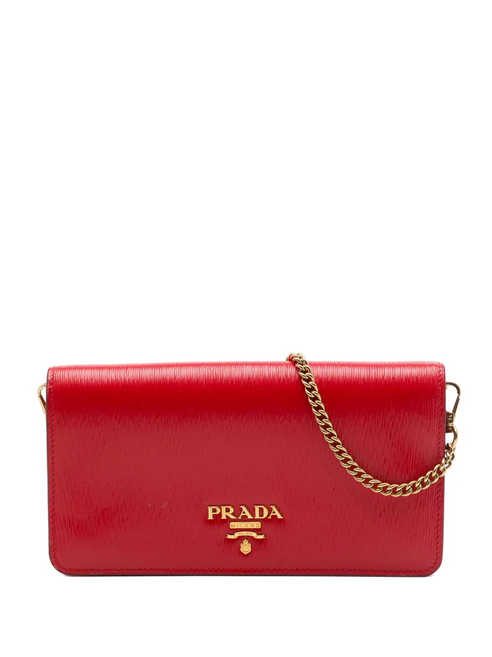 Prada Pre-Owned 2013-2026 Vitello Move Clutch with Chain crossbody bag - Rosso