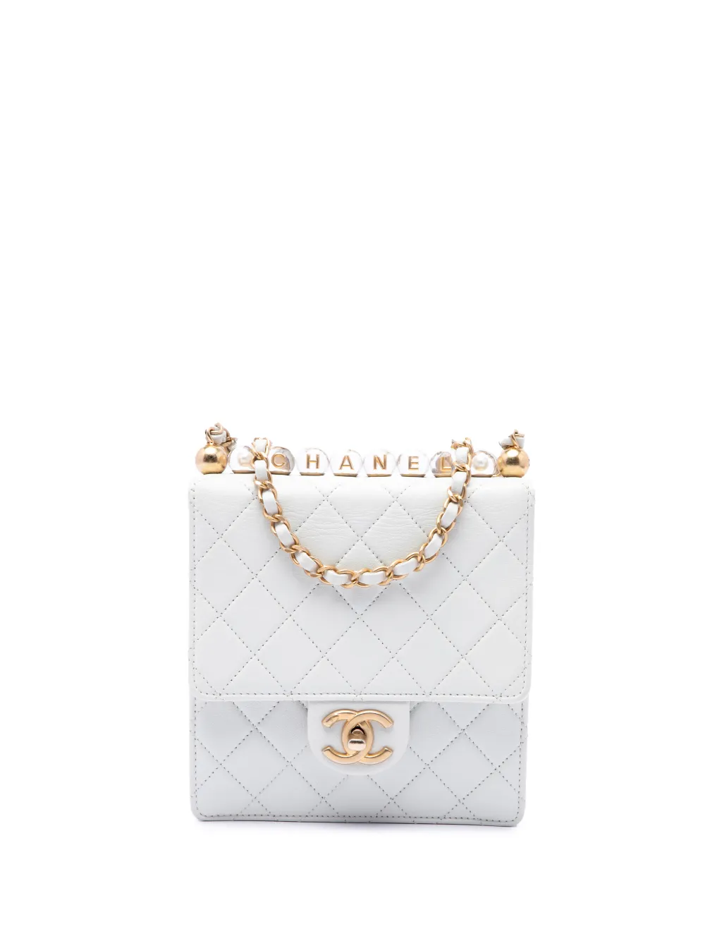 CHANEL Pre-Owned 2020 Small Lambskin Chic Pearls Flap crossbody bag - Weiß