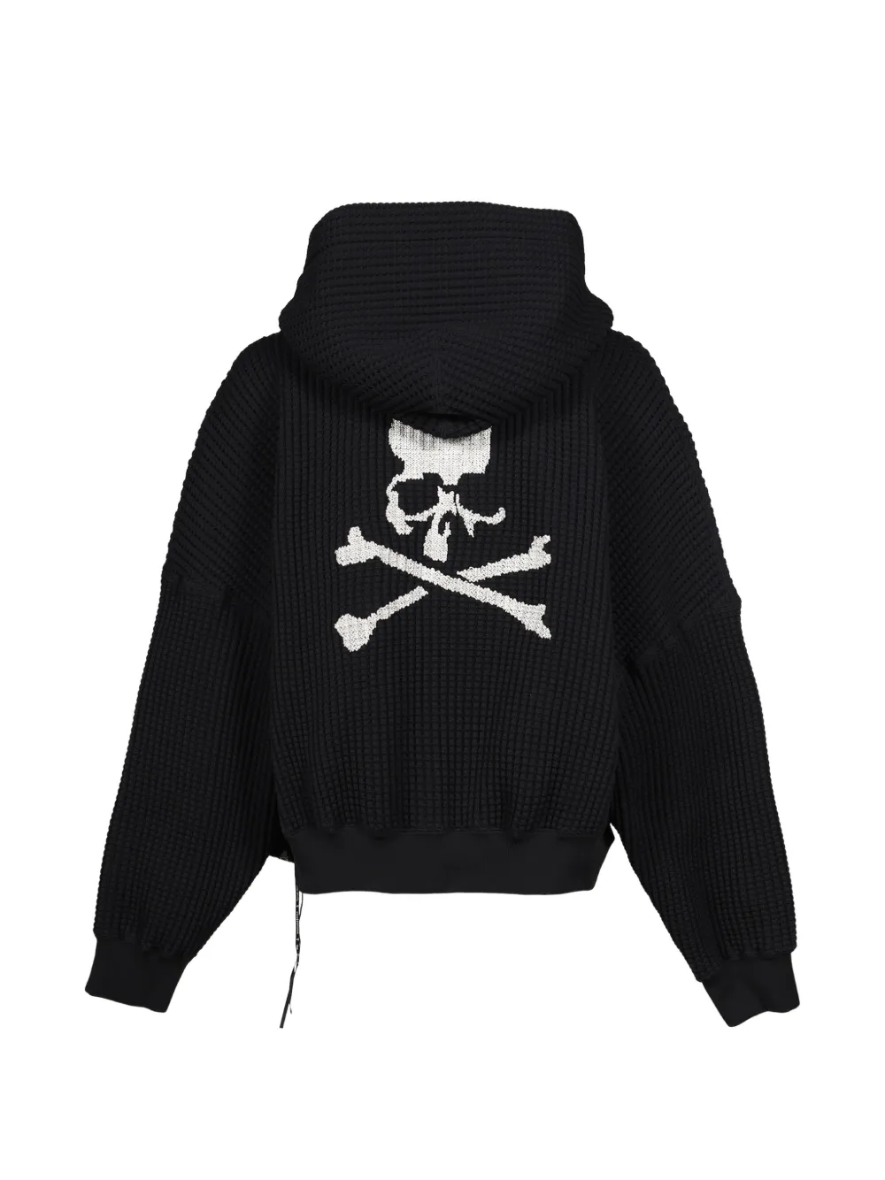 Mastermind Japan waffle-knit zip-up hoodie Zwart