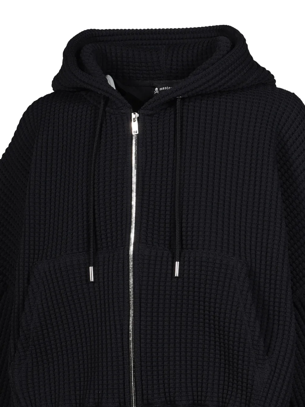 Mastermind Japan waffle-knit zip-up hoodie Zwart