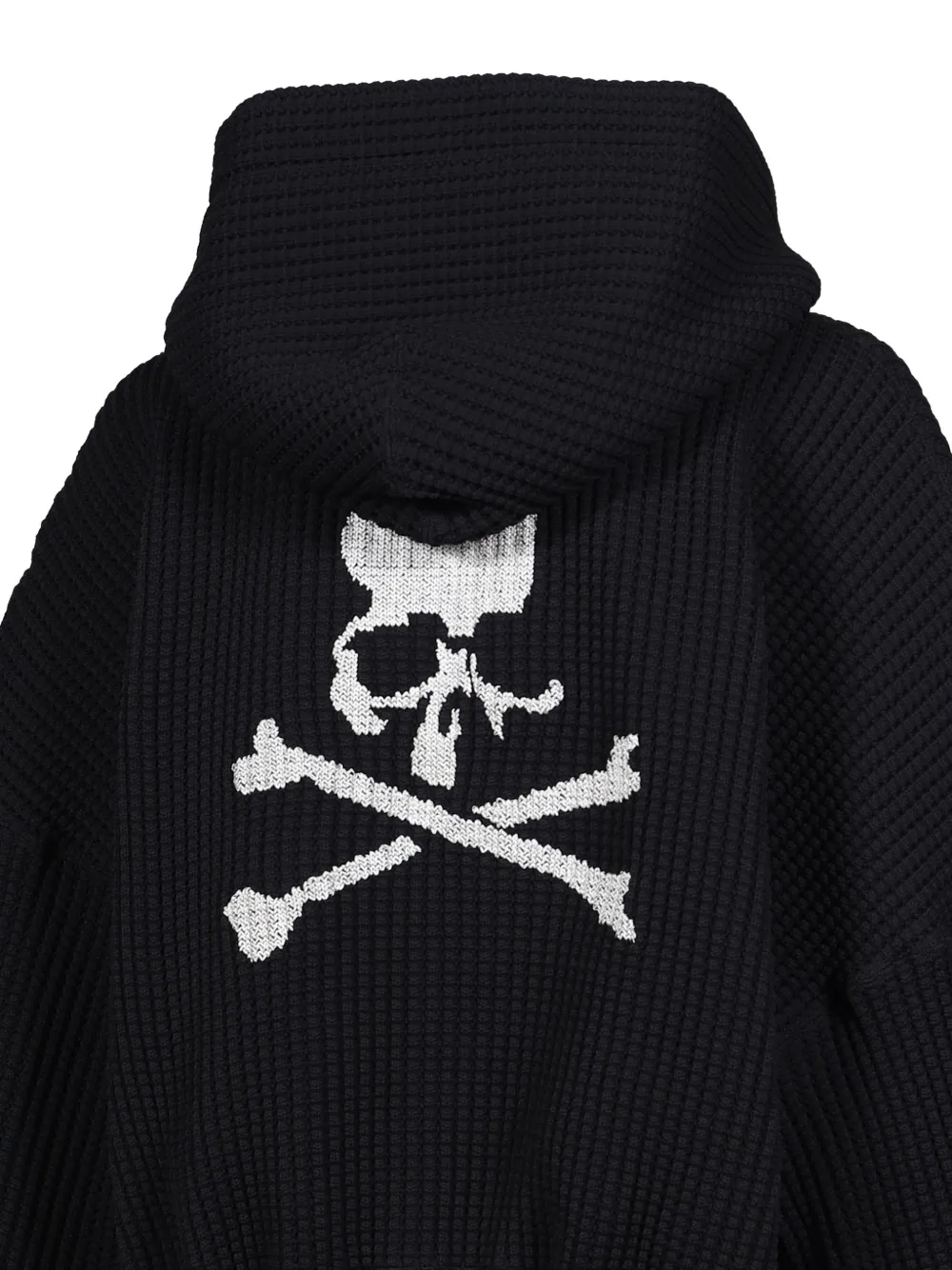 Mastermind Japan waffle-knit zip-up hoodie Zwart