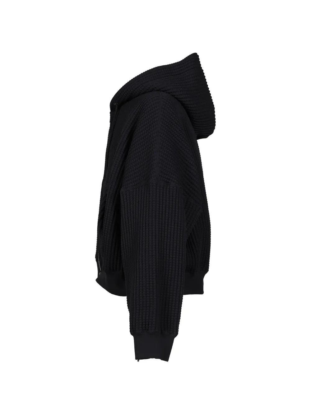 Mastermind Japan waffle-knit zip-up hoodie Zwart