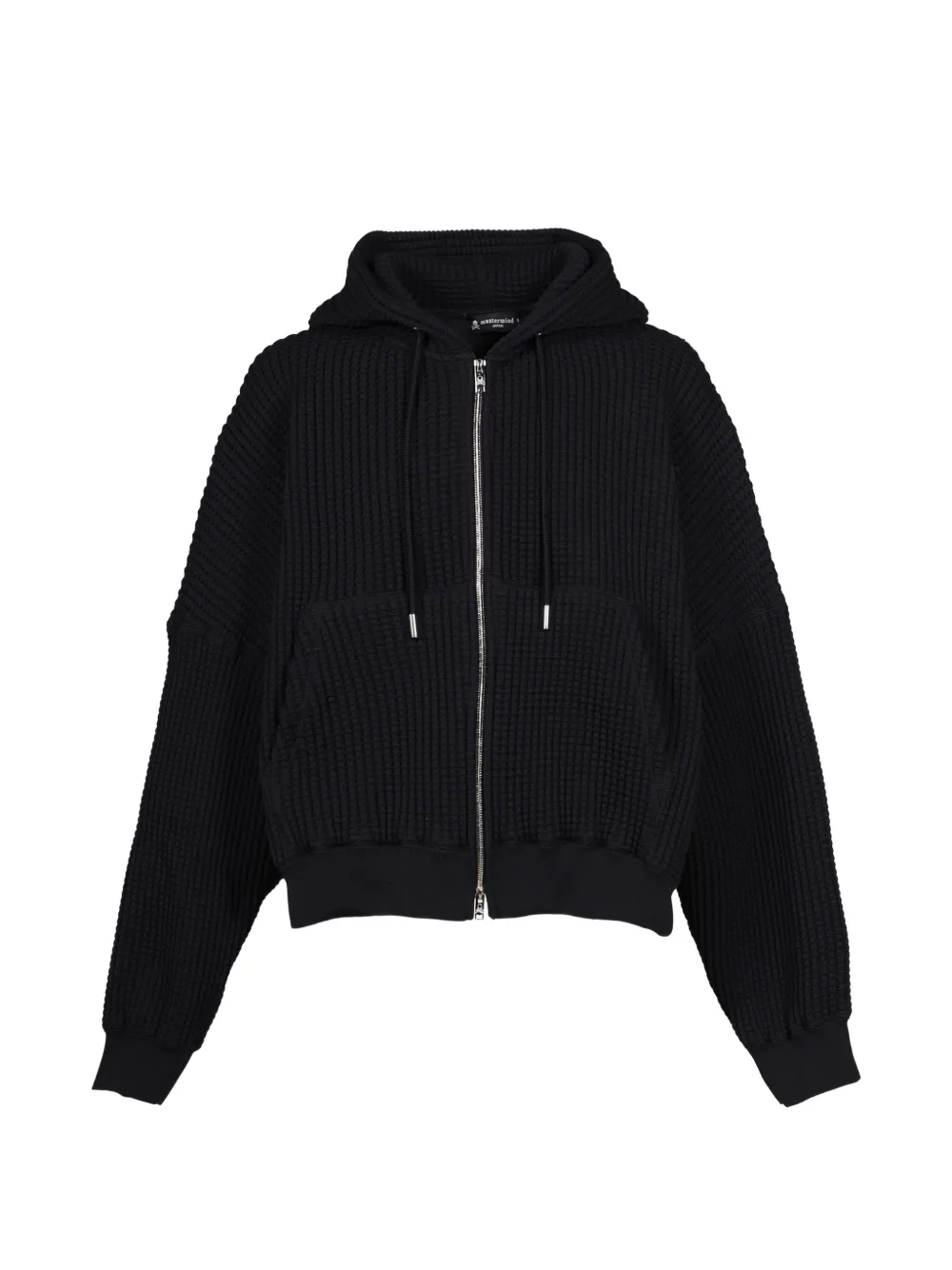 Mastermind Japan waffle-knit zip-up hoodie Zwart