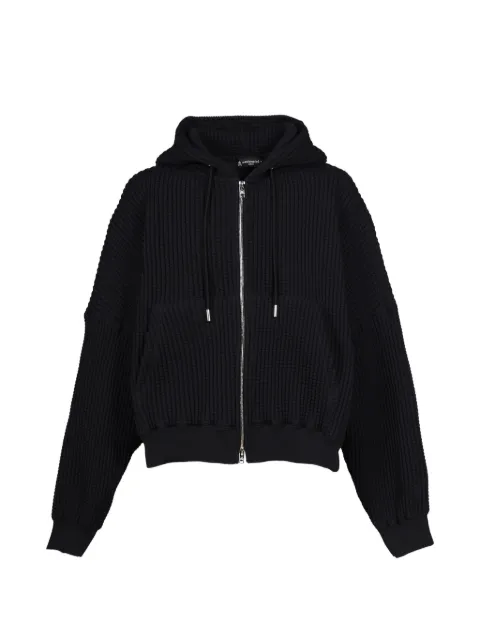 Mastermind Japan waffle-knit zip-up hoodie