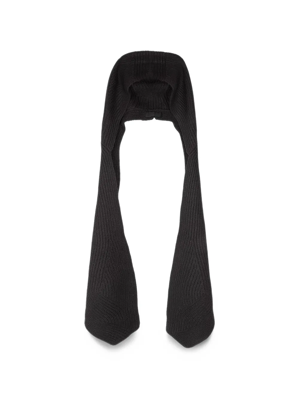 ryaw ribbed hooded scarf - Nero