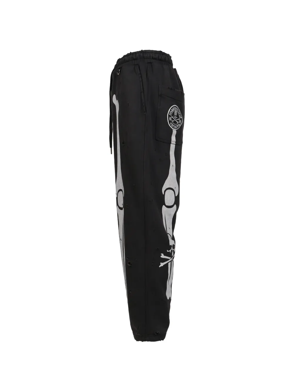 Mastermind World x Vanson Dameged skeleton-print track pants Zwart