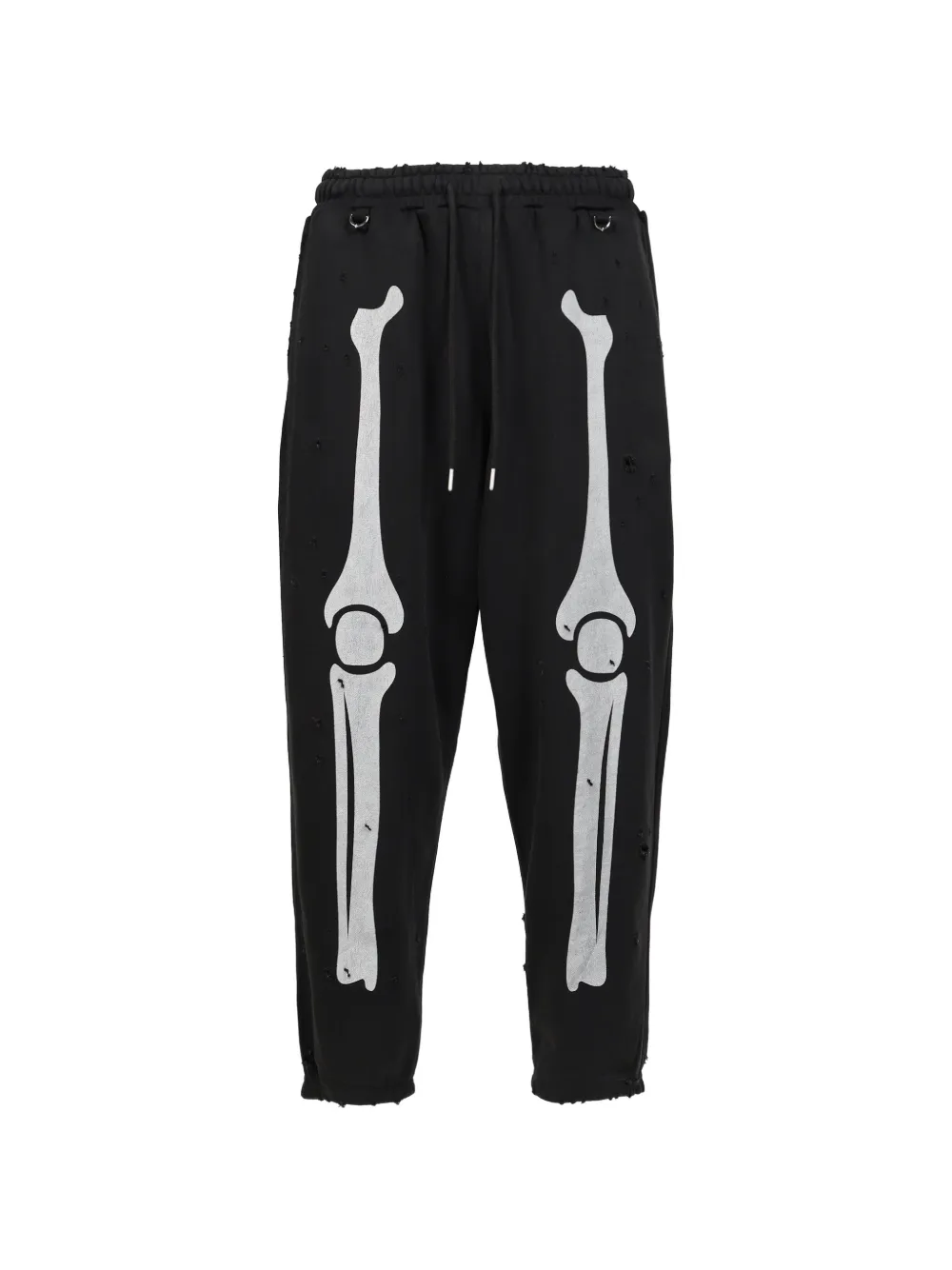 Mastermind World x Vanson Dameged skeleton-print track pants Zwart