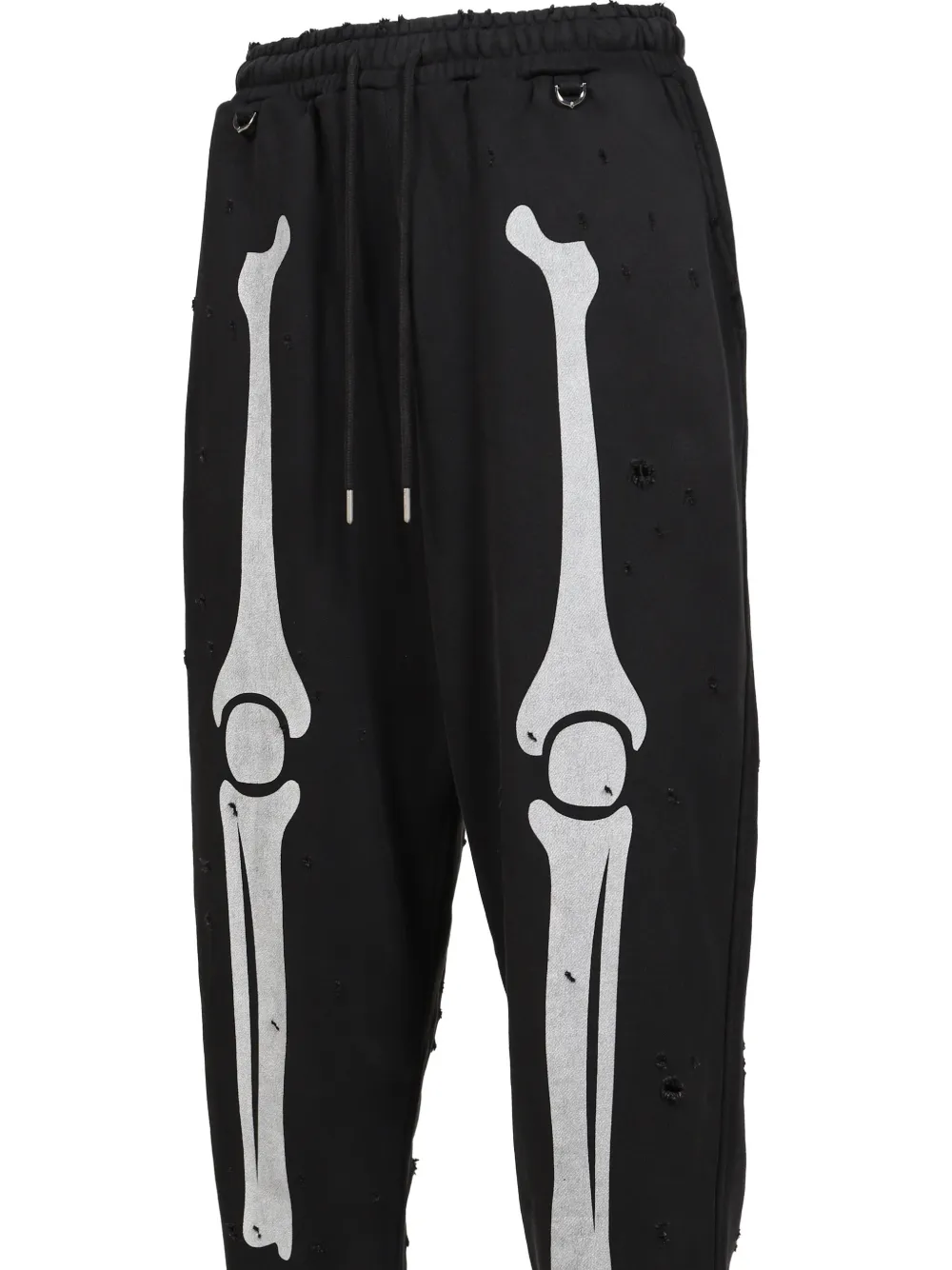 Mastermind World x Vanson Dameged skeleton-print track pants Zwart
