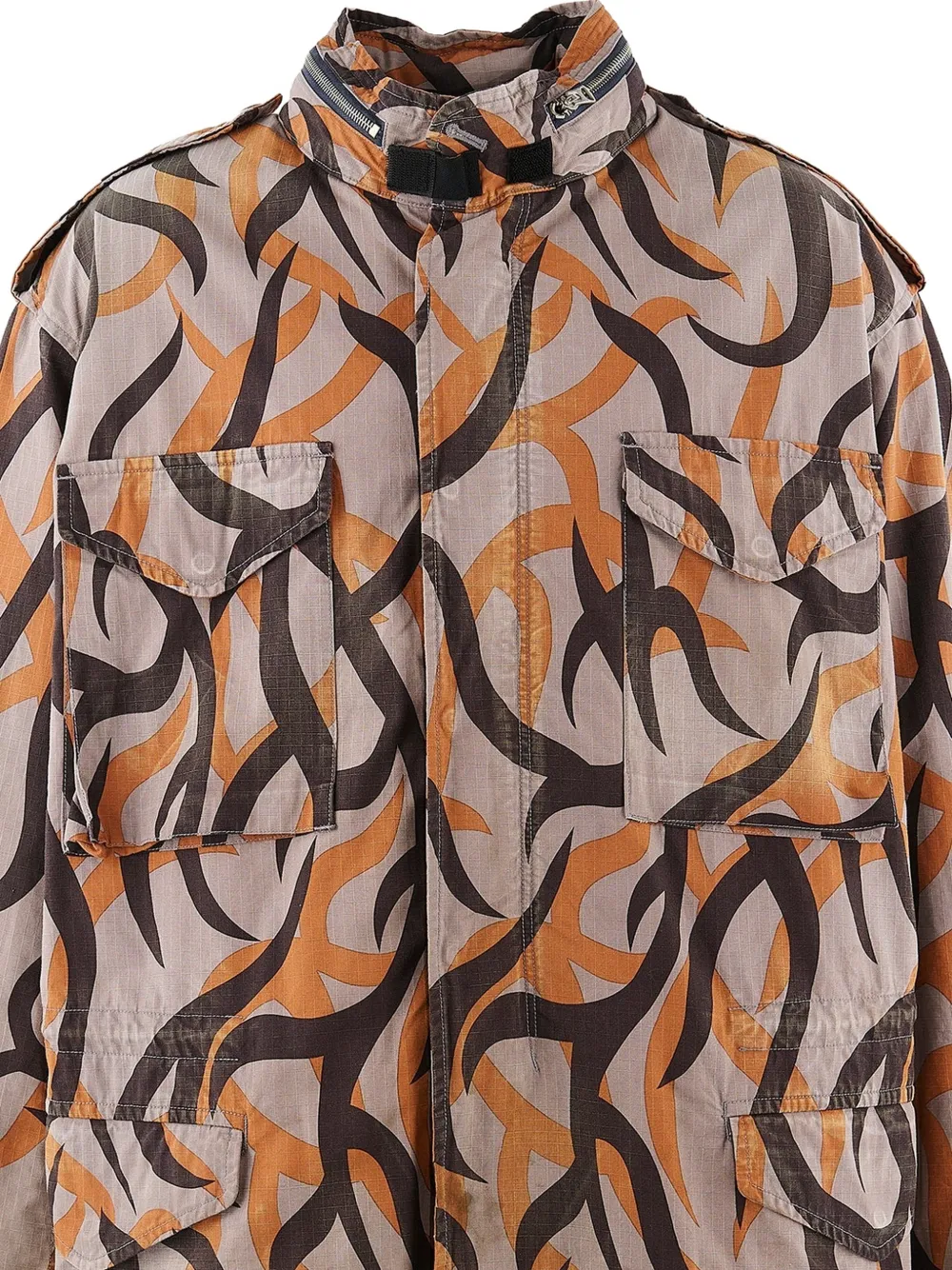 SAINT MXXXXXX tribal-print M65 jacket Beige