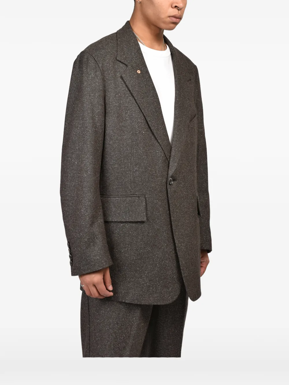 Bed J.W. Ford flap-pocket single-breasted blazer Bruin