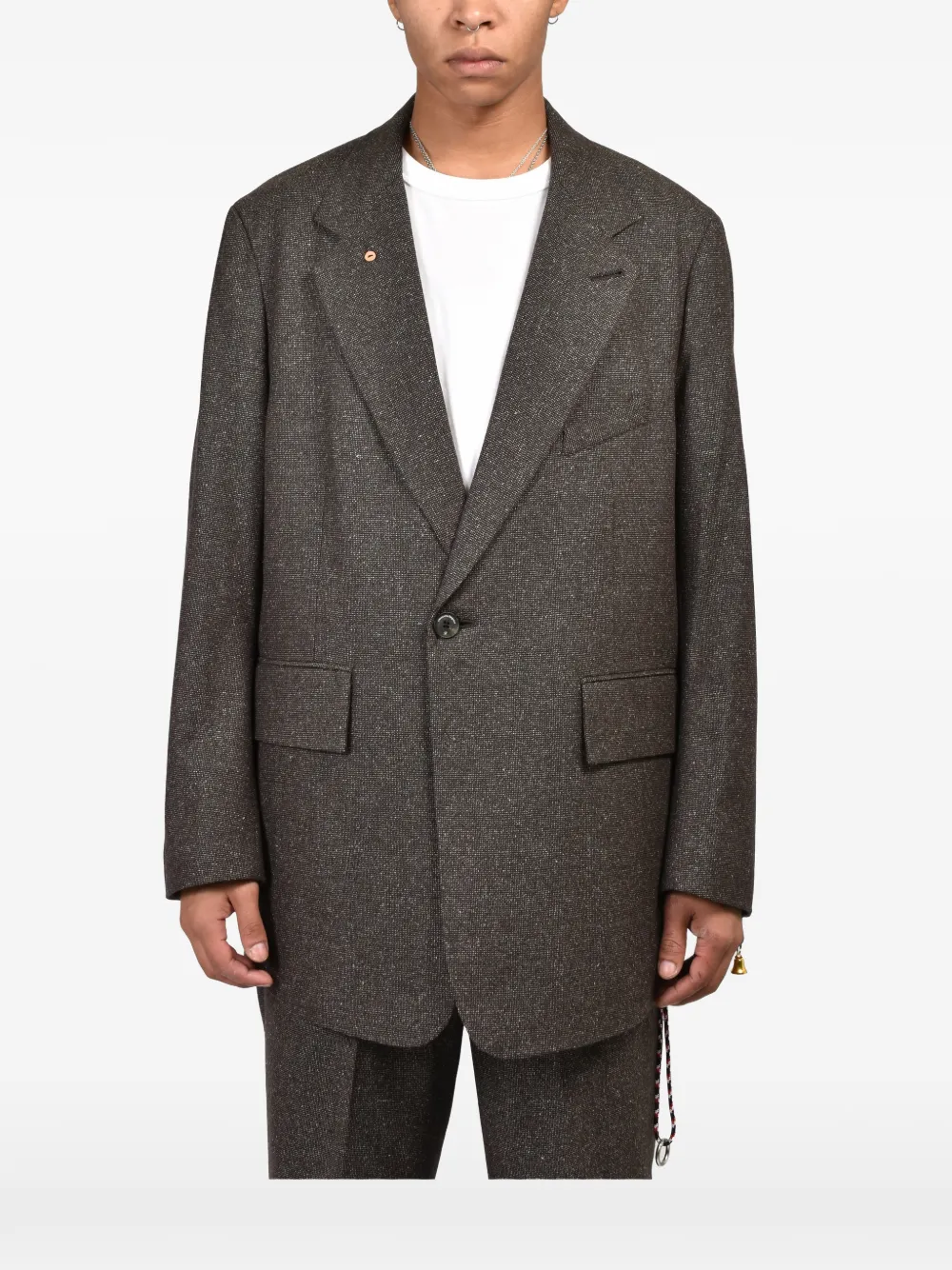 Bed J.W. Ford flap-pocket single-breasted blazer Bruin